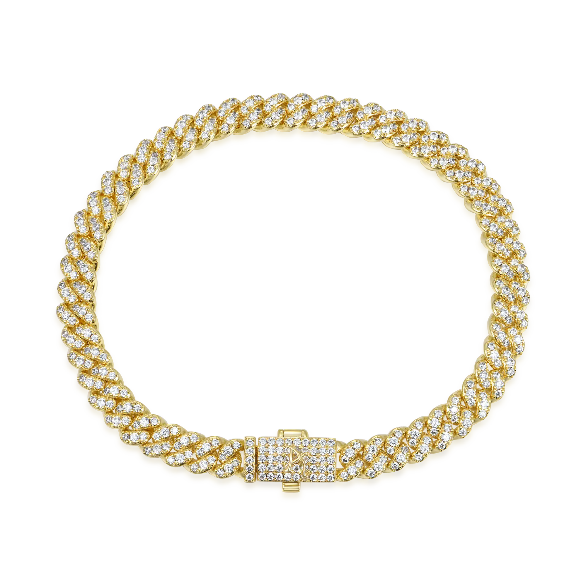 Moissanite Round Cut Cuban Link Bracelet - 6mm