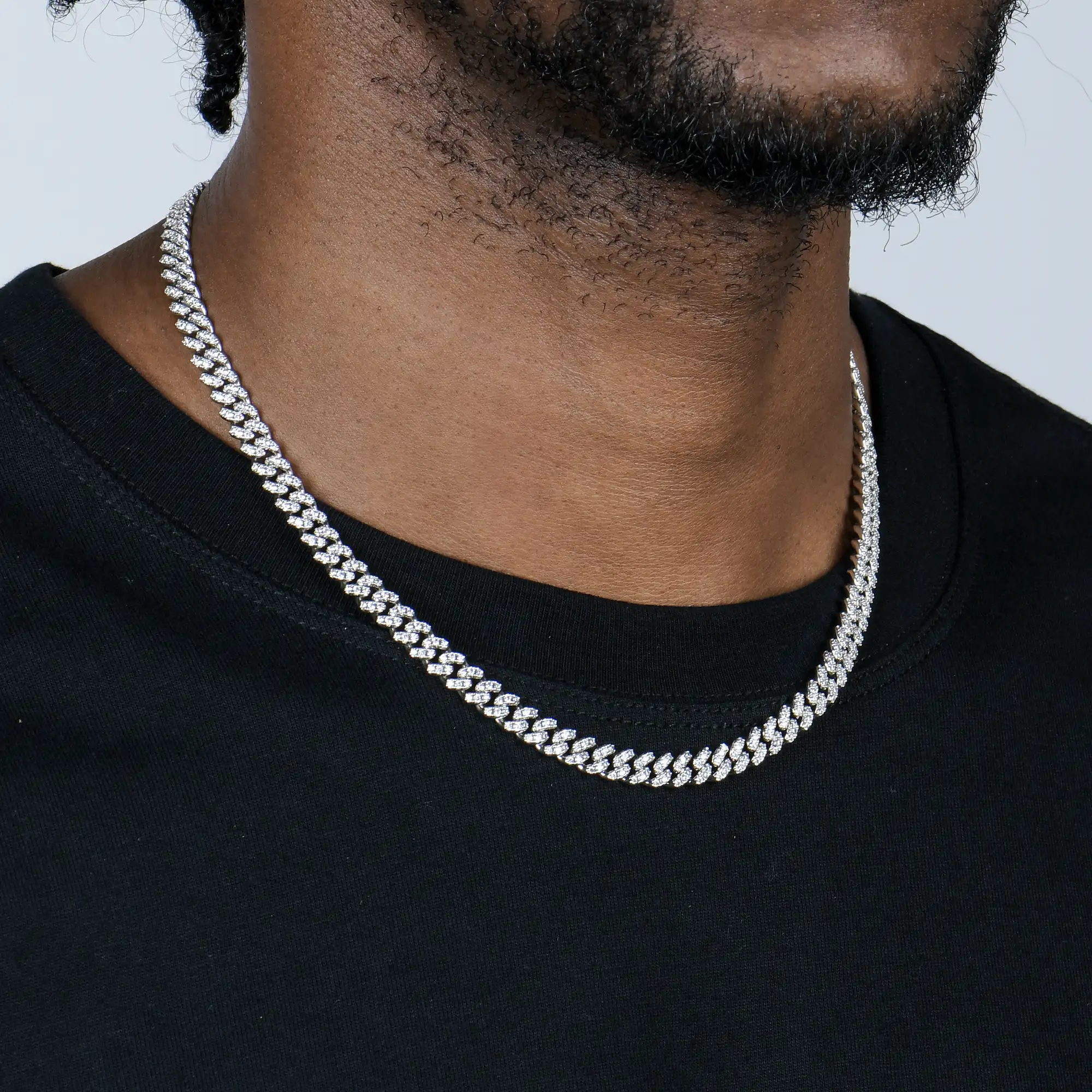 Moissanite Round Cut Cuban Link Chain - 6mm - Image 2