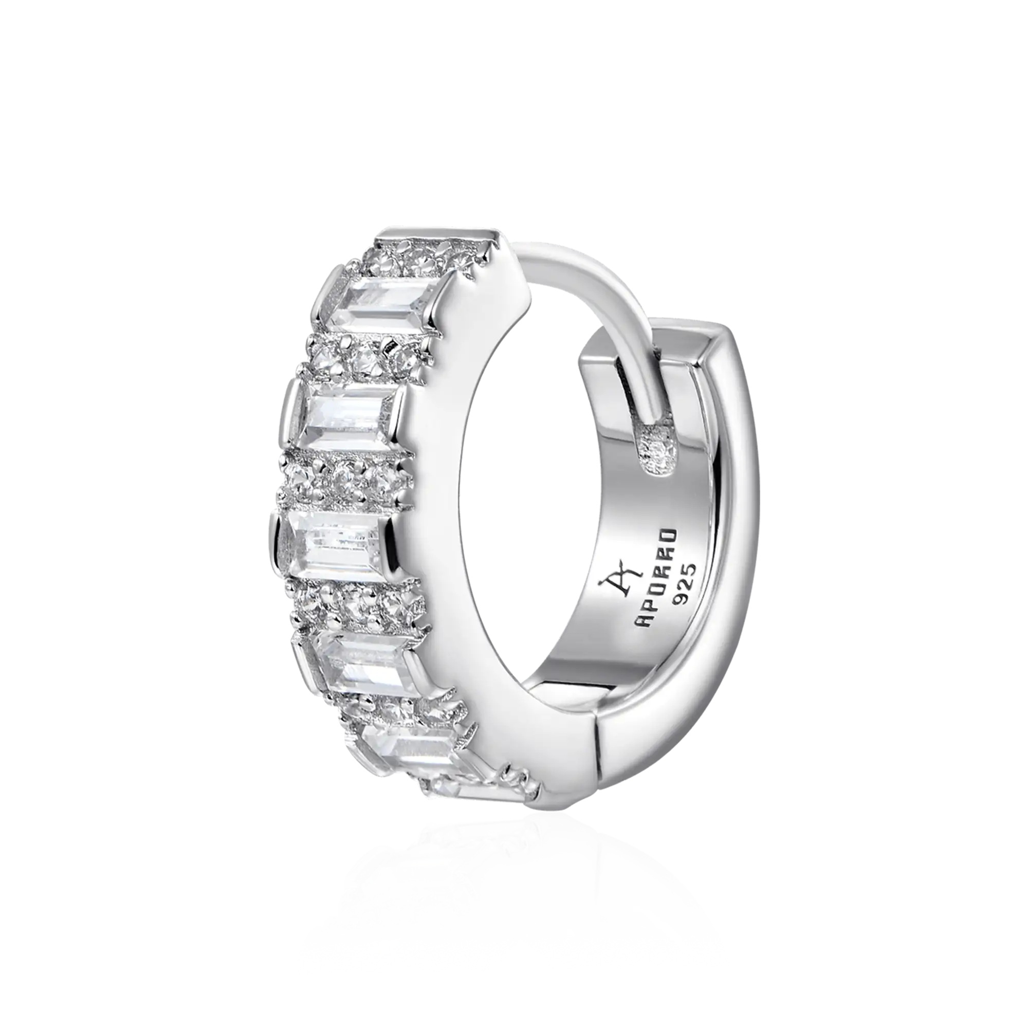 S925 Baguettes Hoop Earring - Image 6