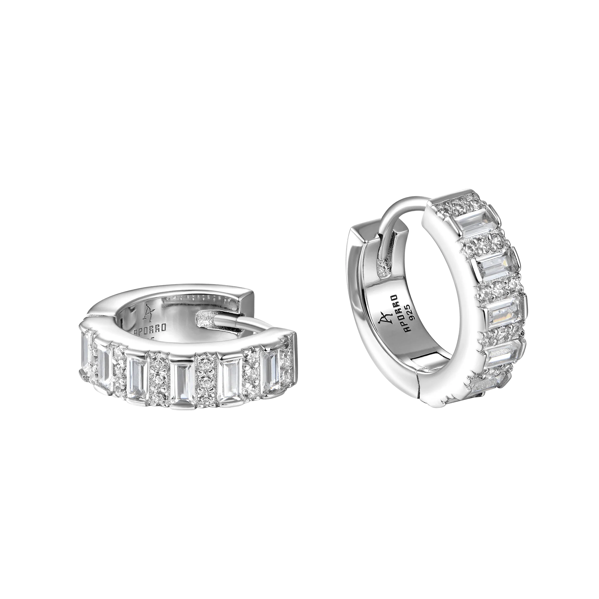 Moissanite S925 Baguettes Hoop Earring - Image 9