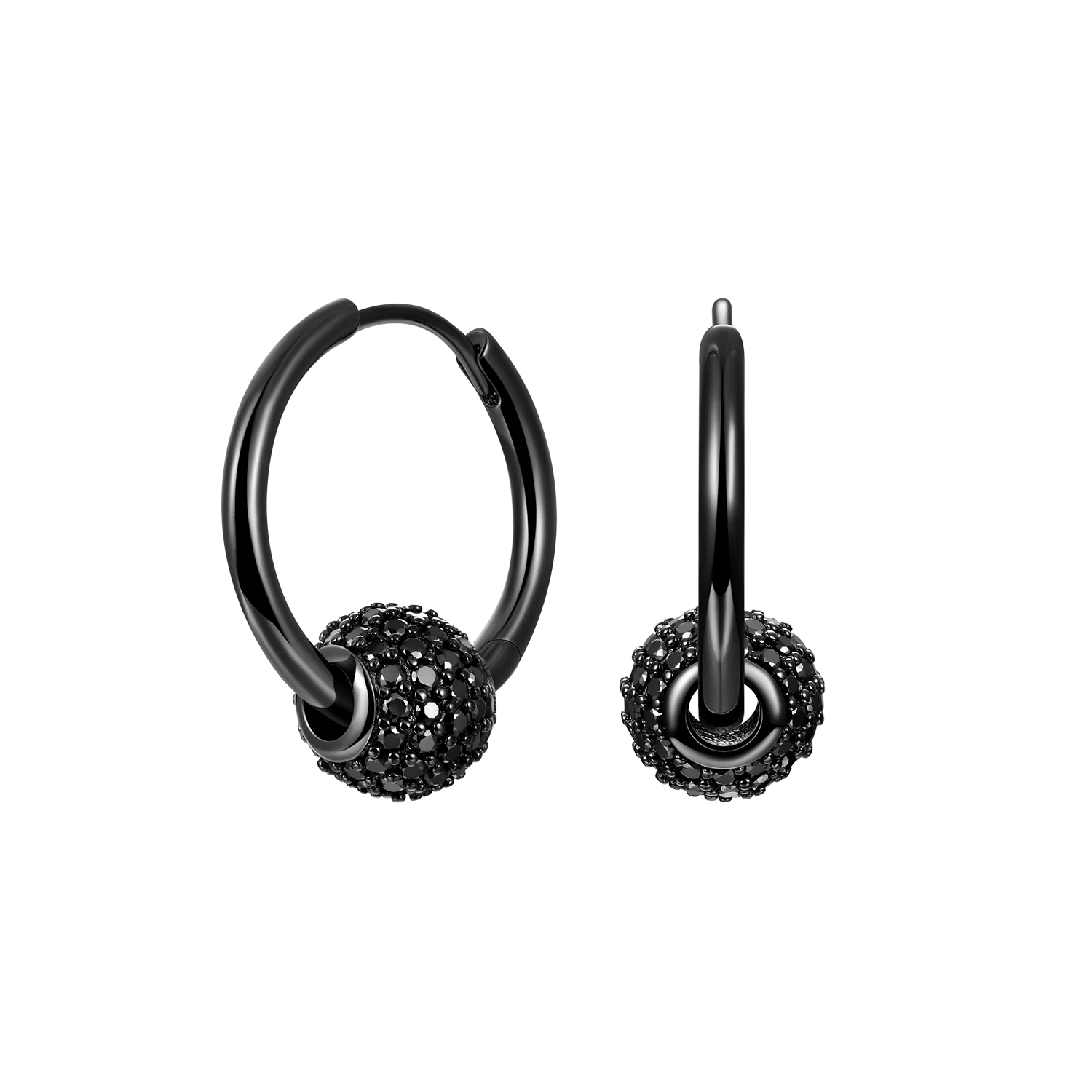 Moissanite S925 Ball Hoop Earrings - Pair