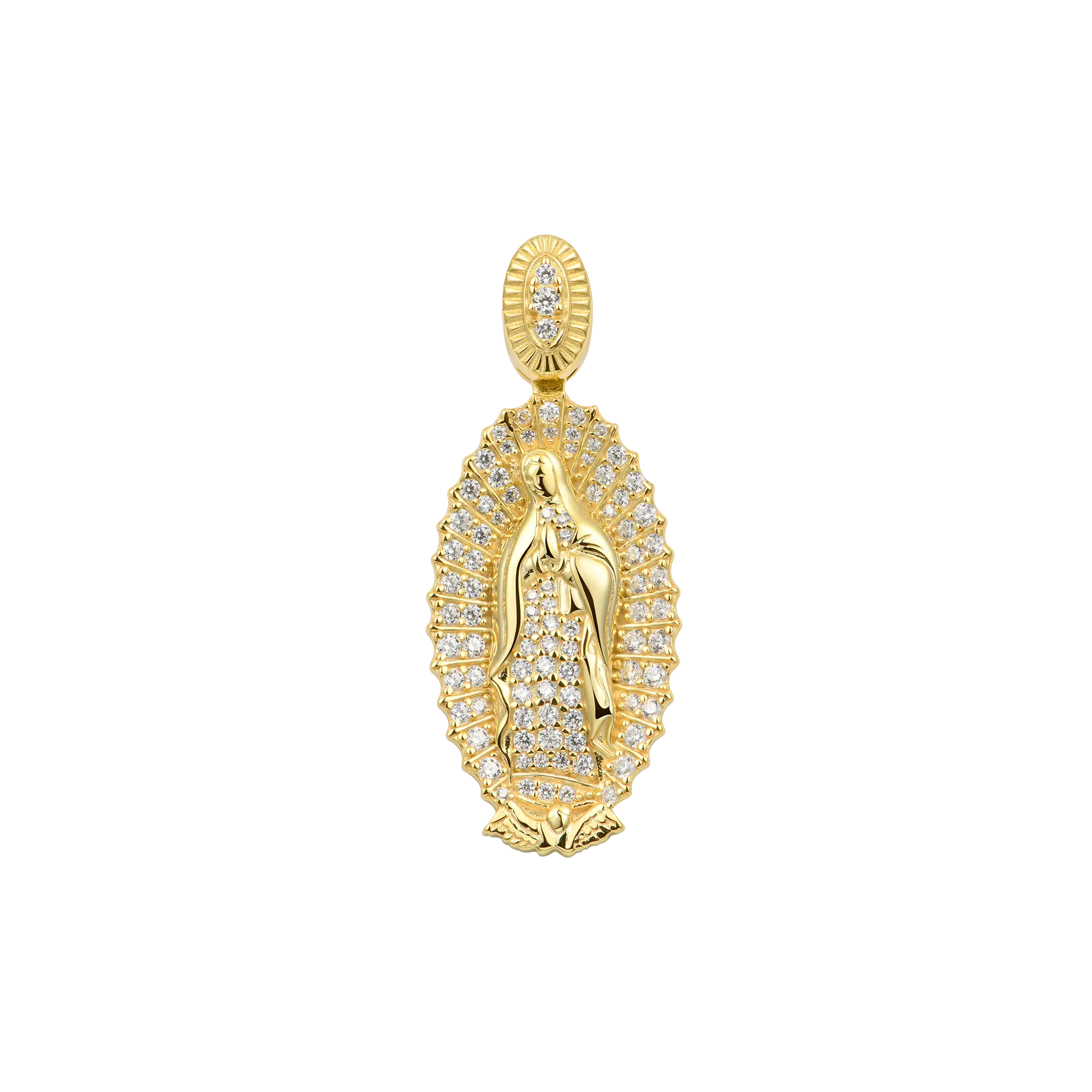Moissanite Blessed Virgin Mary Pendant - Image 4