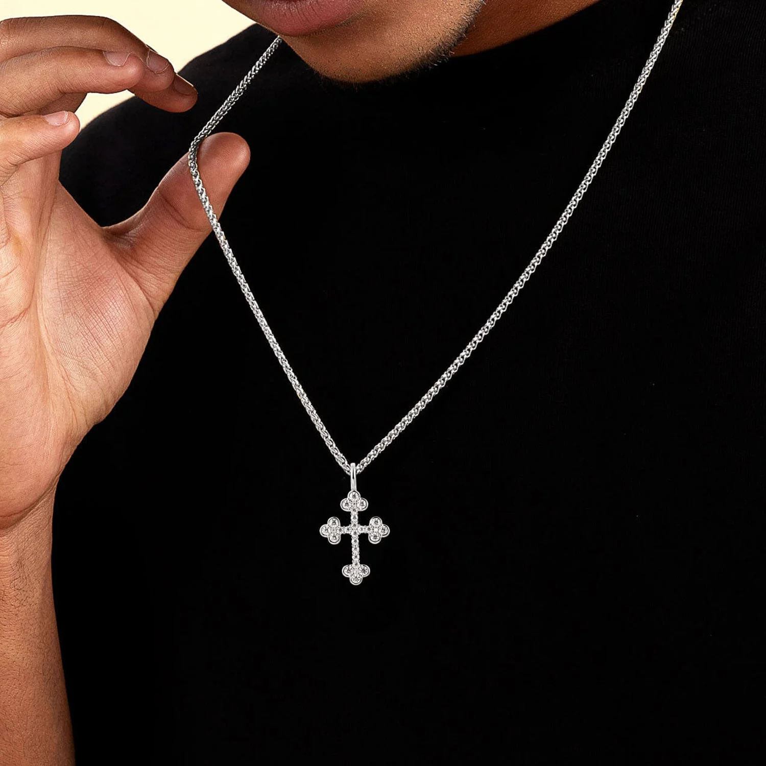 Moissanite Bottoni Cross Pendant - Image 2