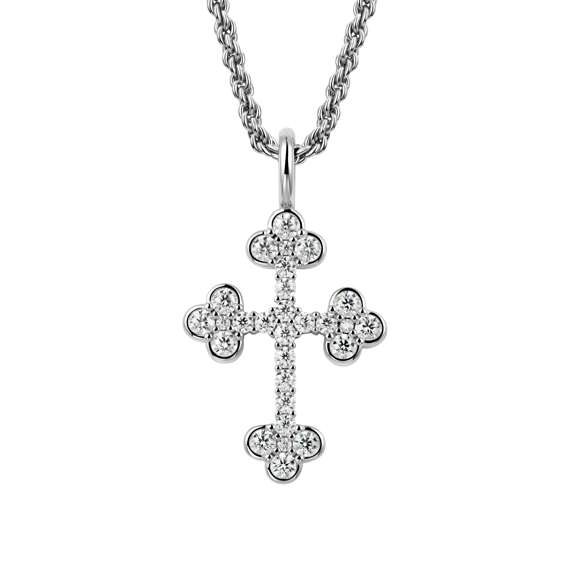 Moissanite Bottoni Cross Pendant - Image 4