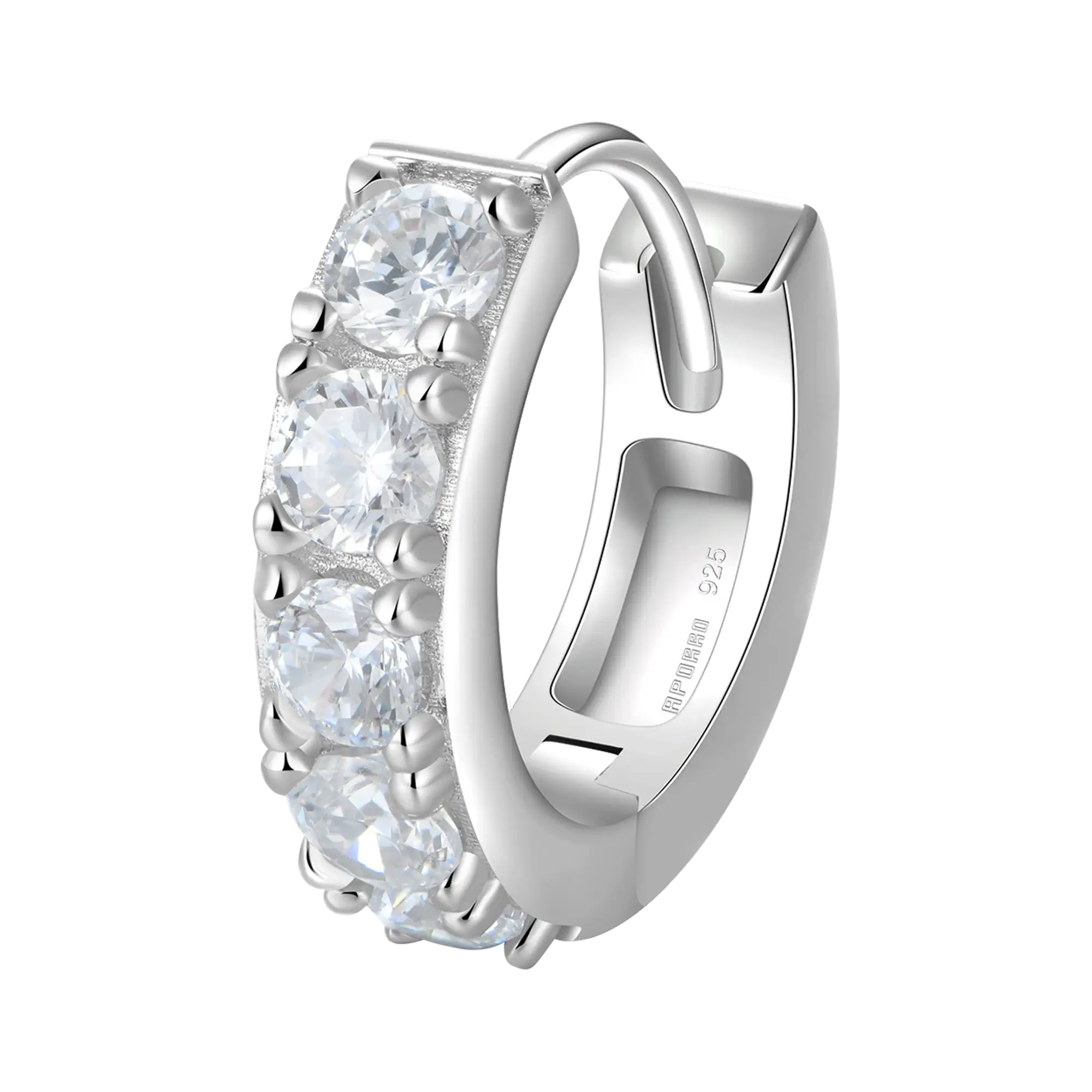 Moissanite S925 Cross Dangly & Classic Hoop Earring Set - Image 4
