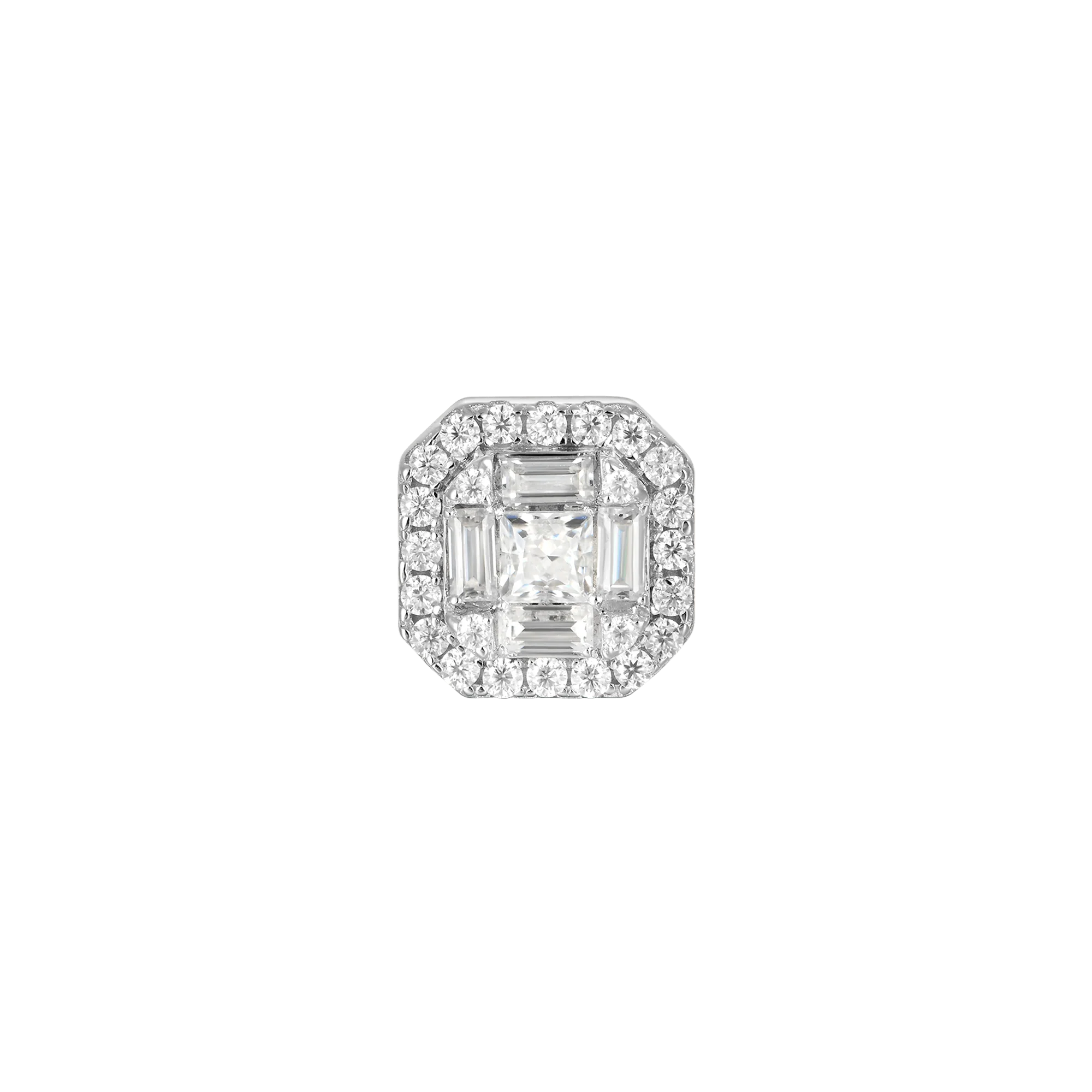 Moissanite S925 Halo Stud Earring - Image 6