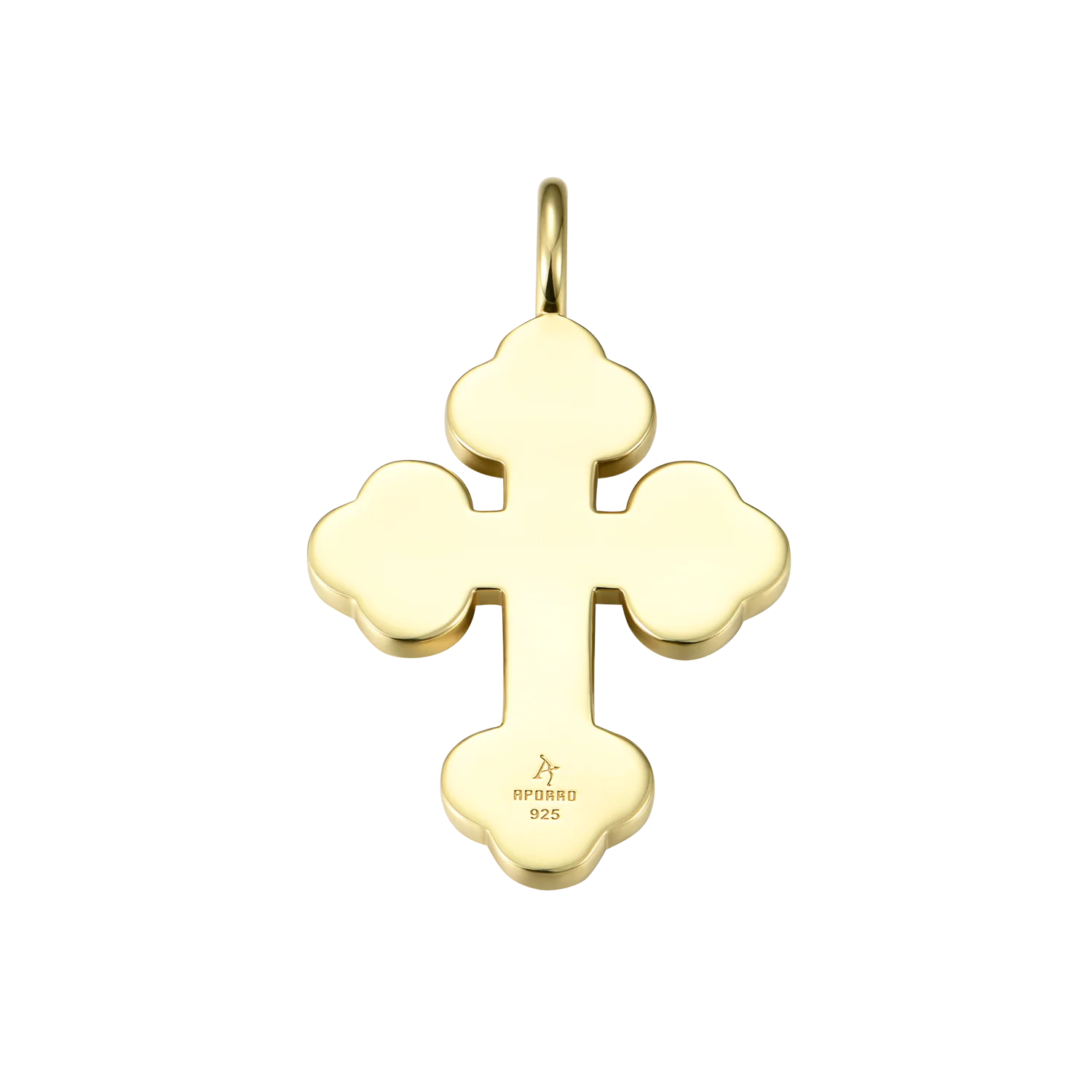 Moissanite Silver Double-Layered Bottoni Cross Pendant - Image 9