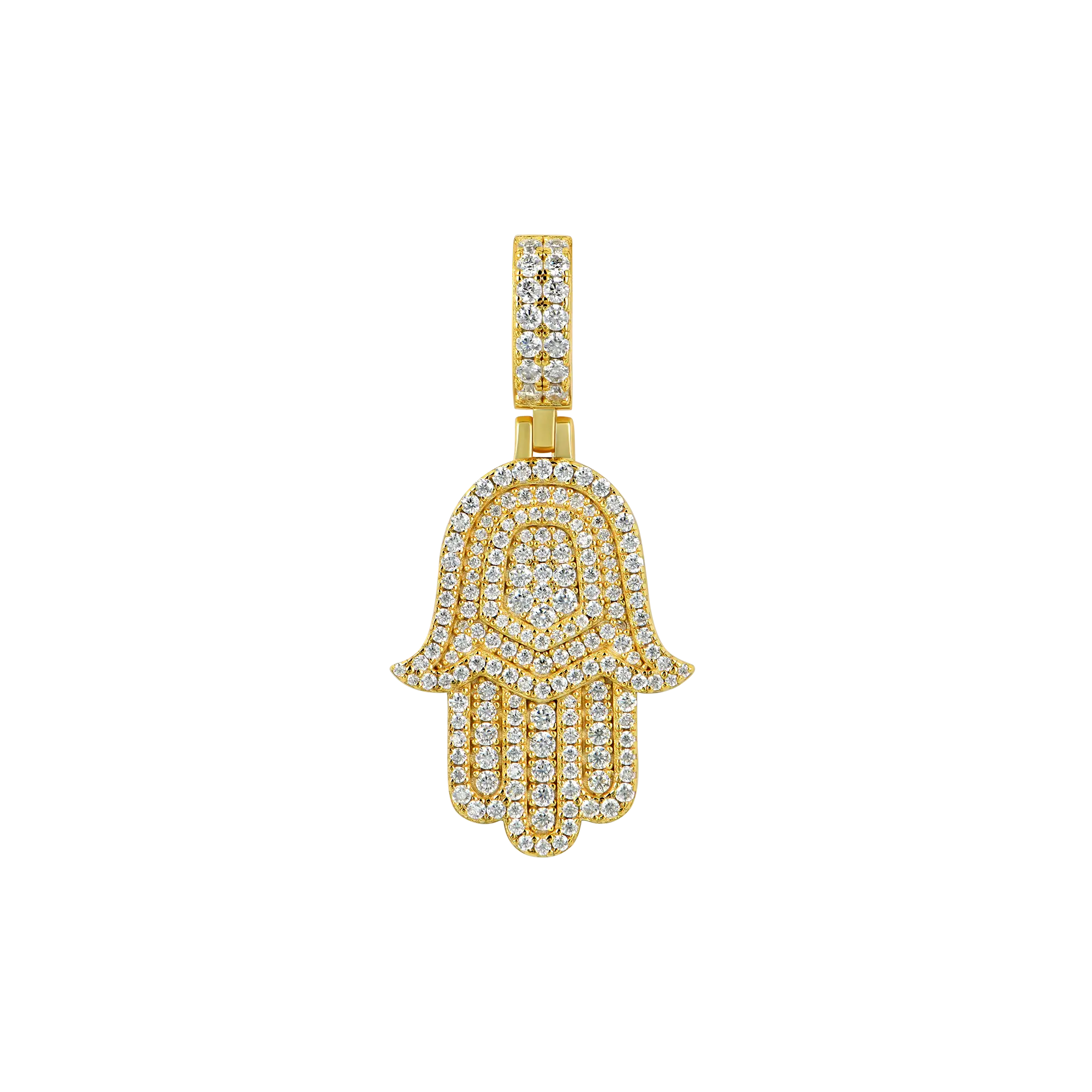 Moissanite Double-Layered Hamsa Pendant - Image 12