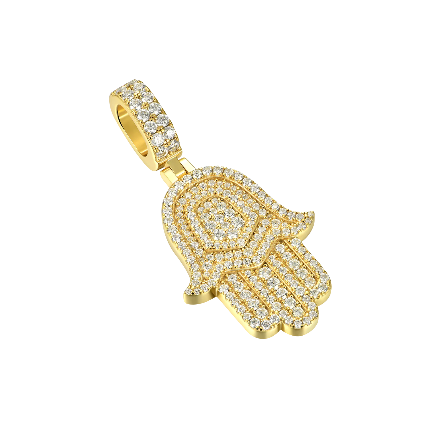 Moissanite Double-Layered Hamsa Pendant - Image 14