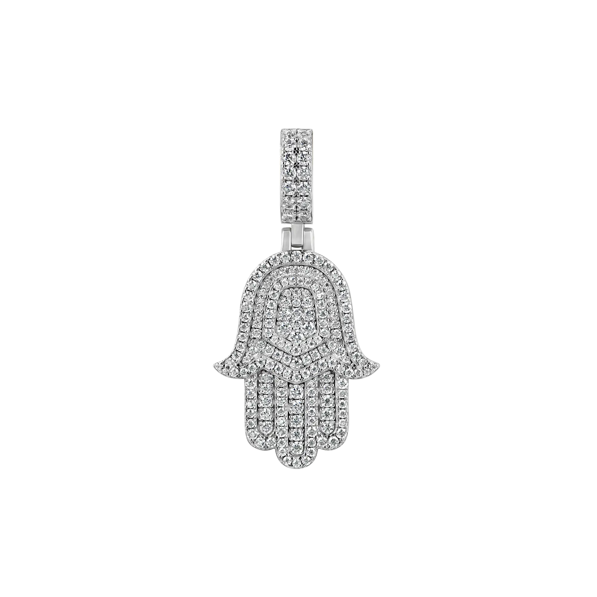 Moissanite Double-Layered Hamsa Pendant - Image 5