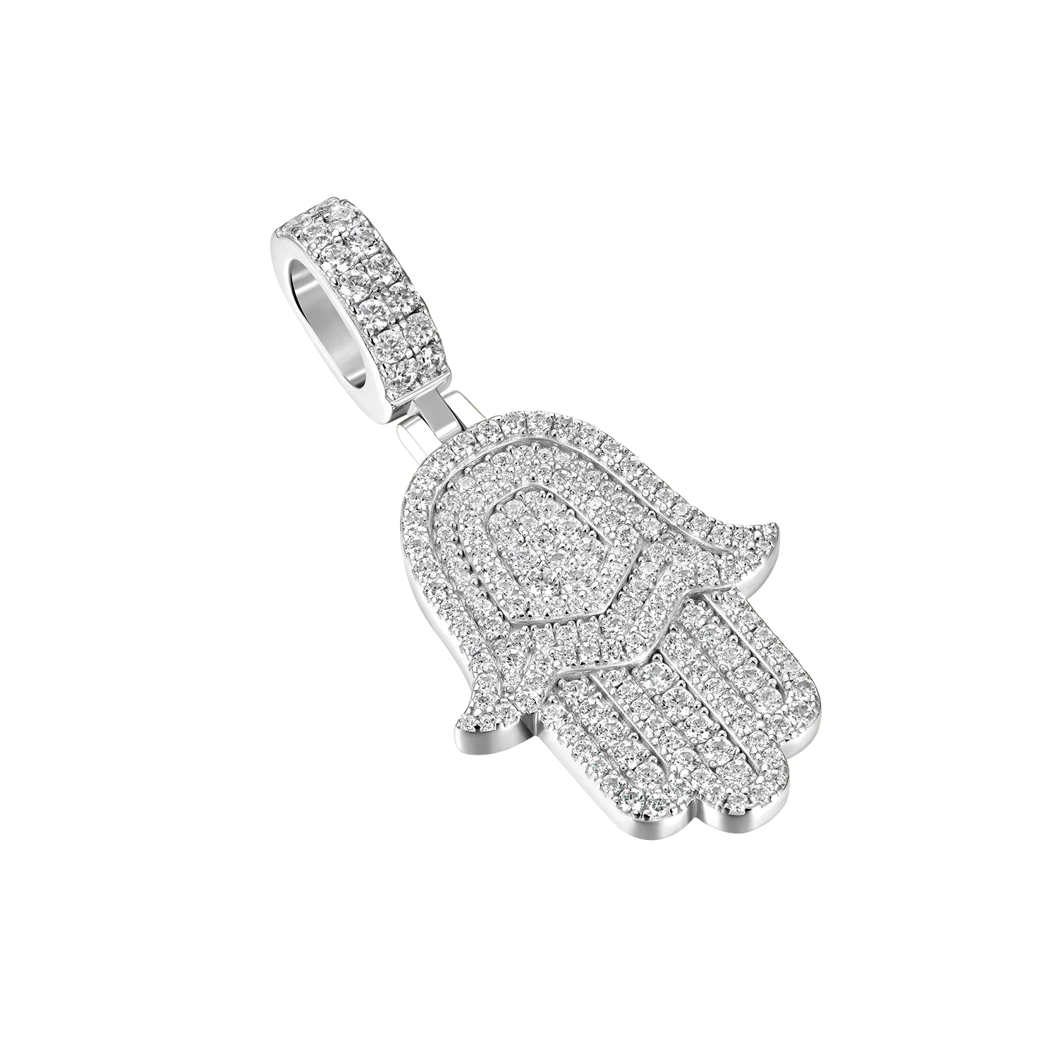Moissanite Double-Layered Hamsa Pendant - Image 7