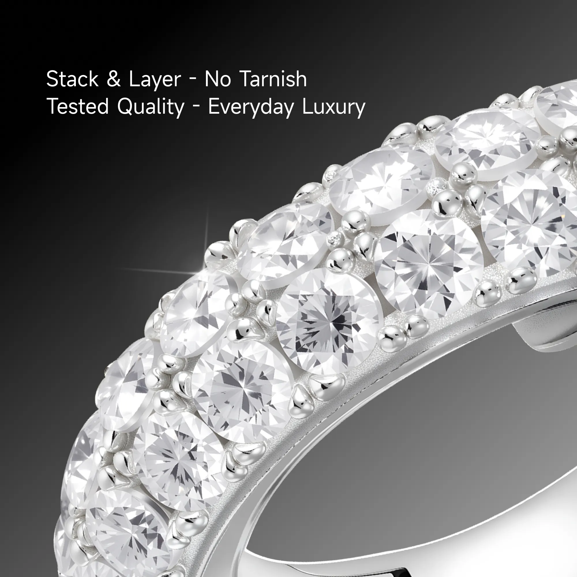 S925 Double Row Hoop Earring - Image 4