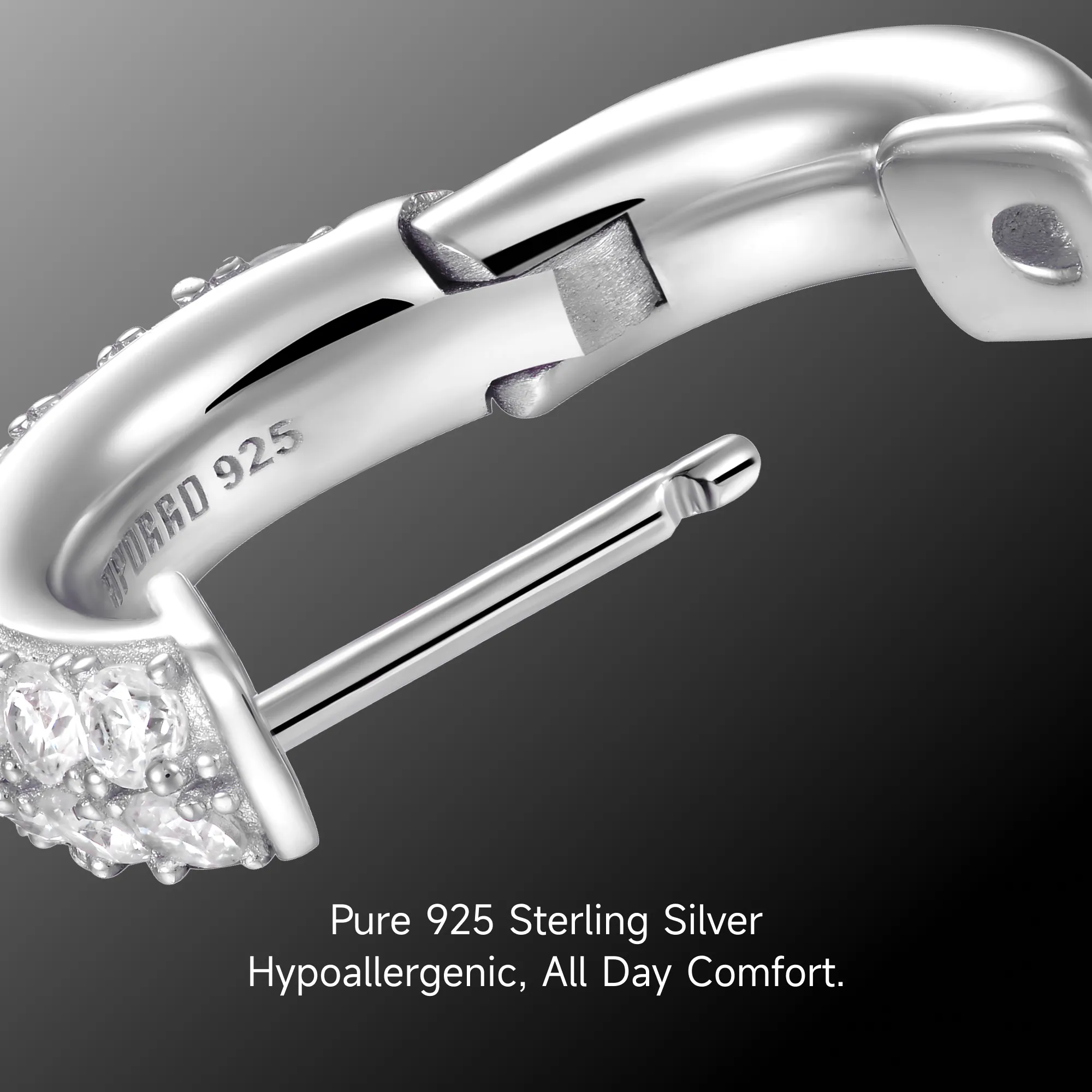 S925 Double Row Hoop Earring - Image 5