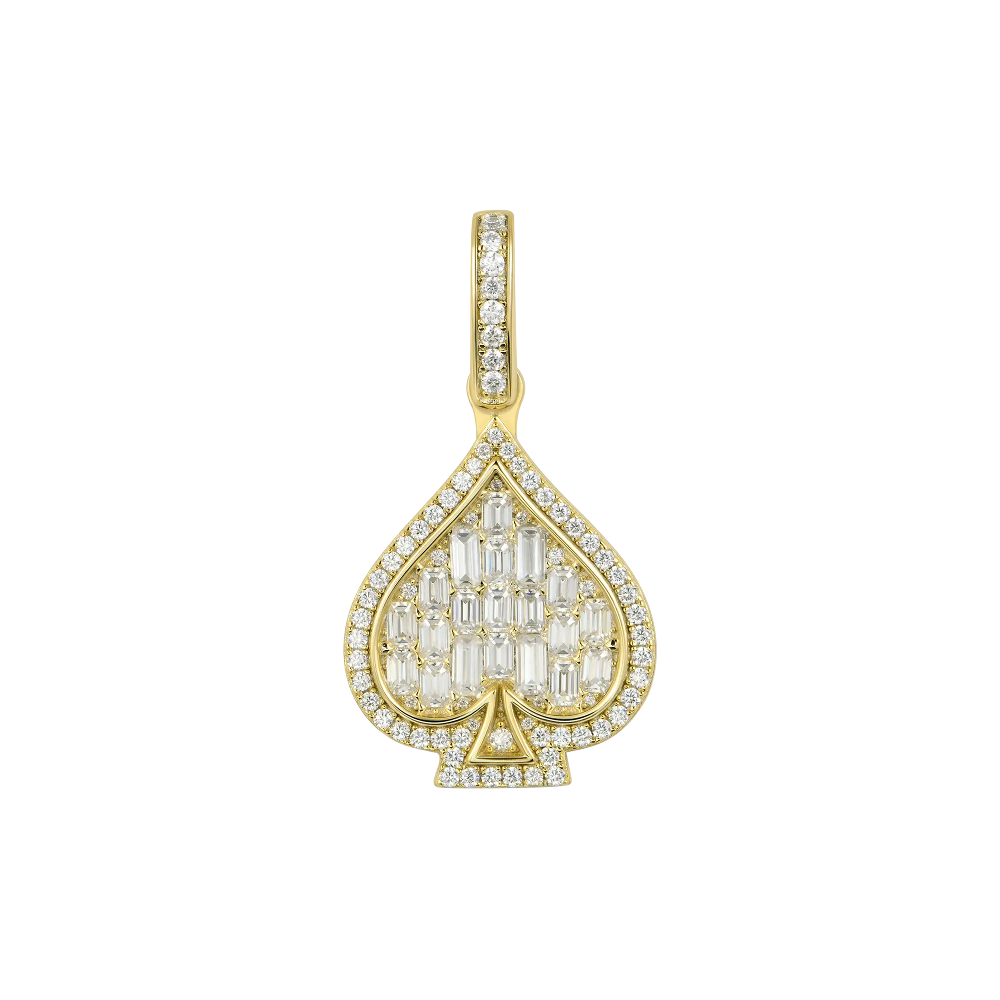 Moissanite Emerald Cut Spade Pendant - Image 7