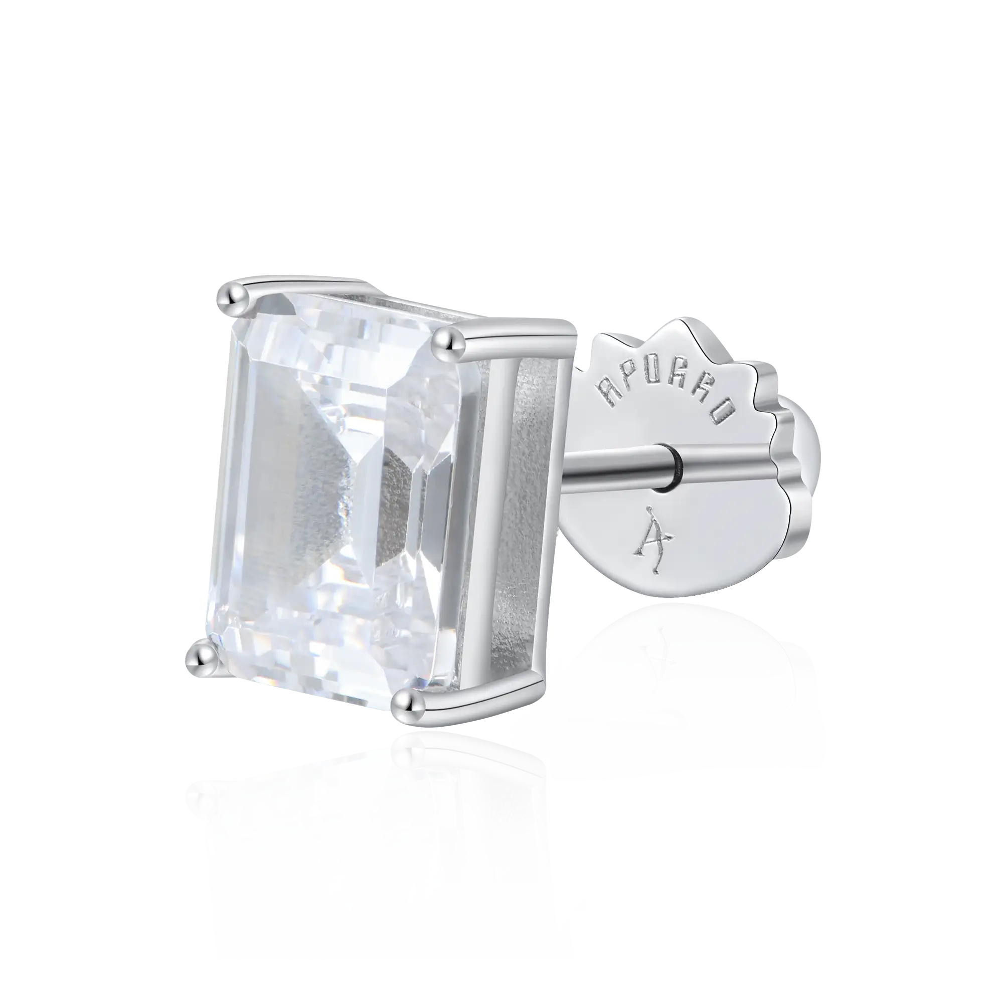 Moissanite S925 Emerald Cut Stud Earrings - Image 11