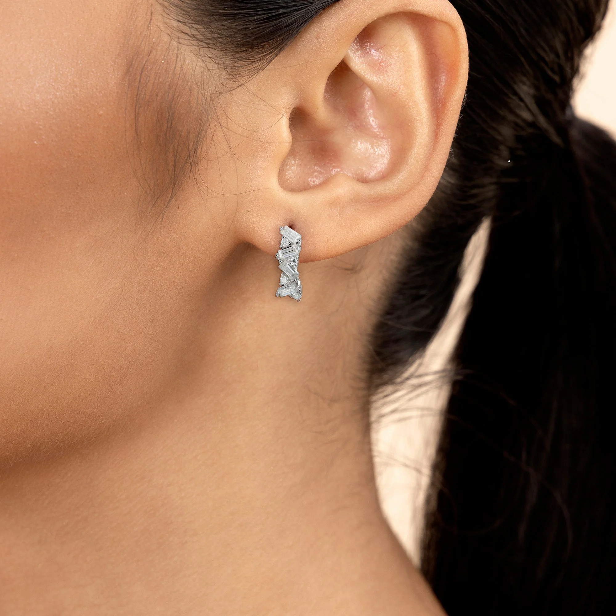 S925 Halo Hoop Earrings - Pair - Image 3