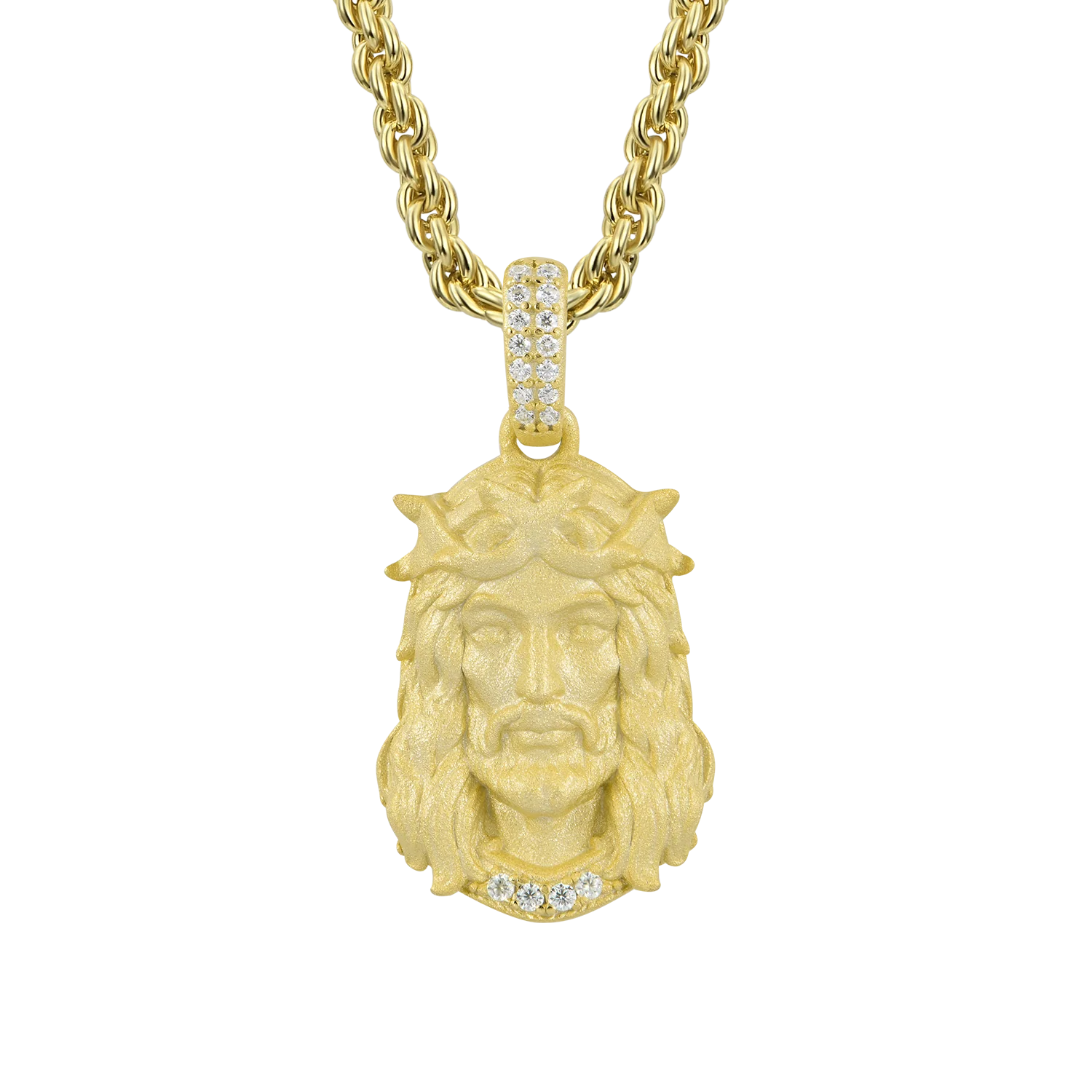 Moissanite Jesus Pendant - Micro