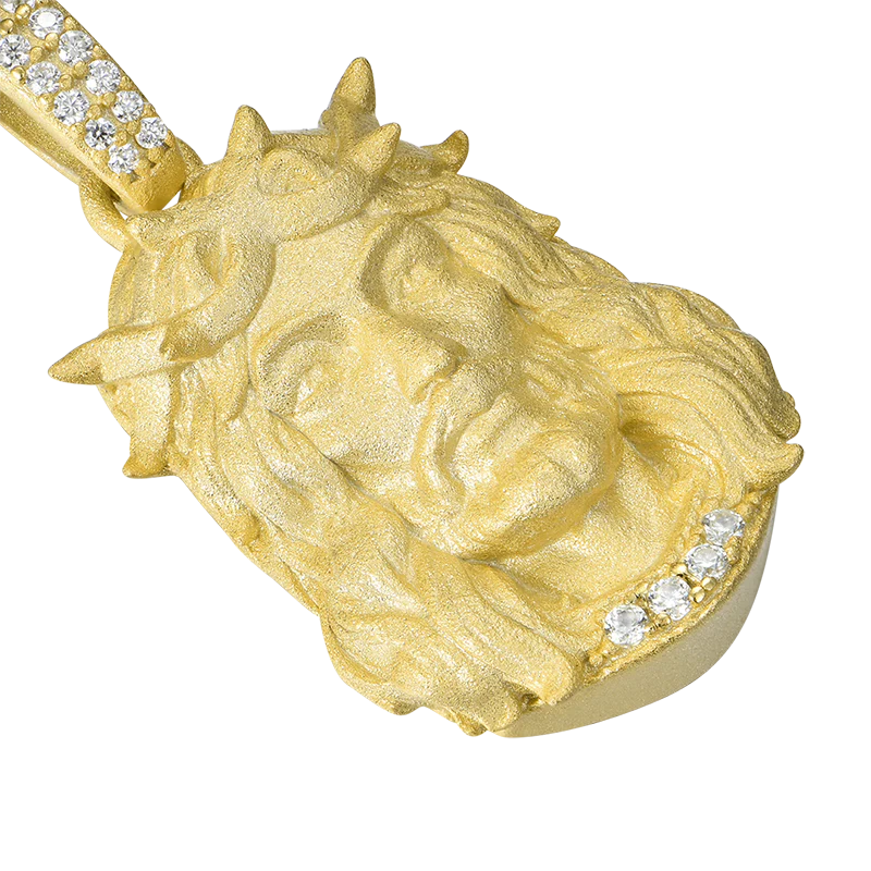 Moissanite Jesus Pendant - Micro - Image 3