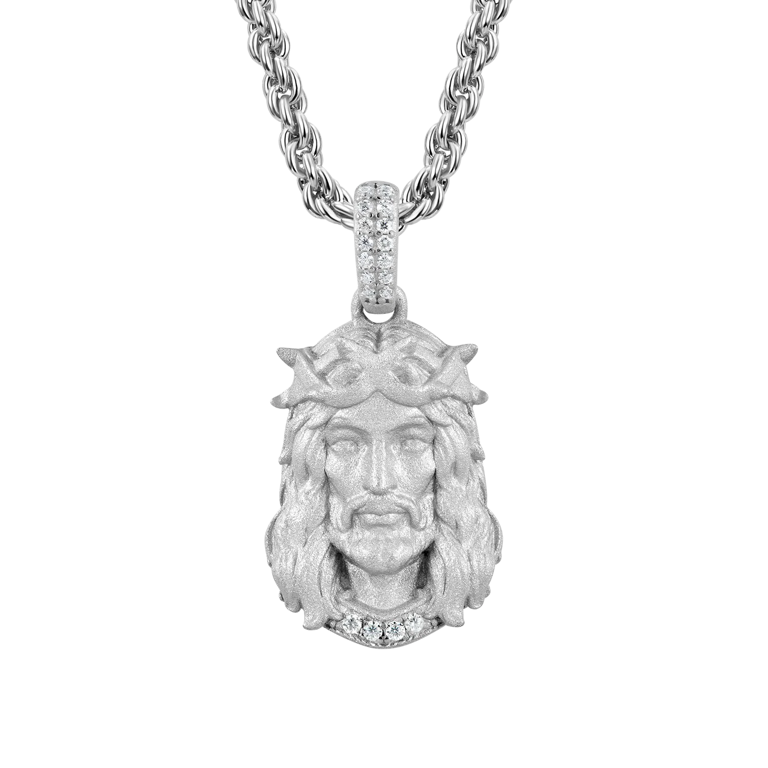 Moissanite Jesus Pendant - Micro - Image 6