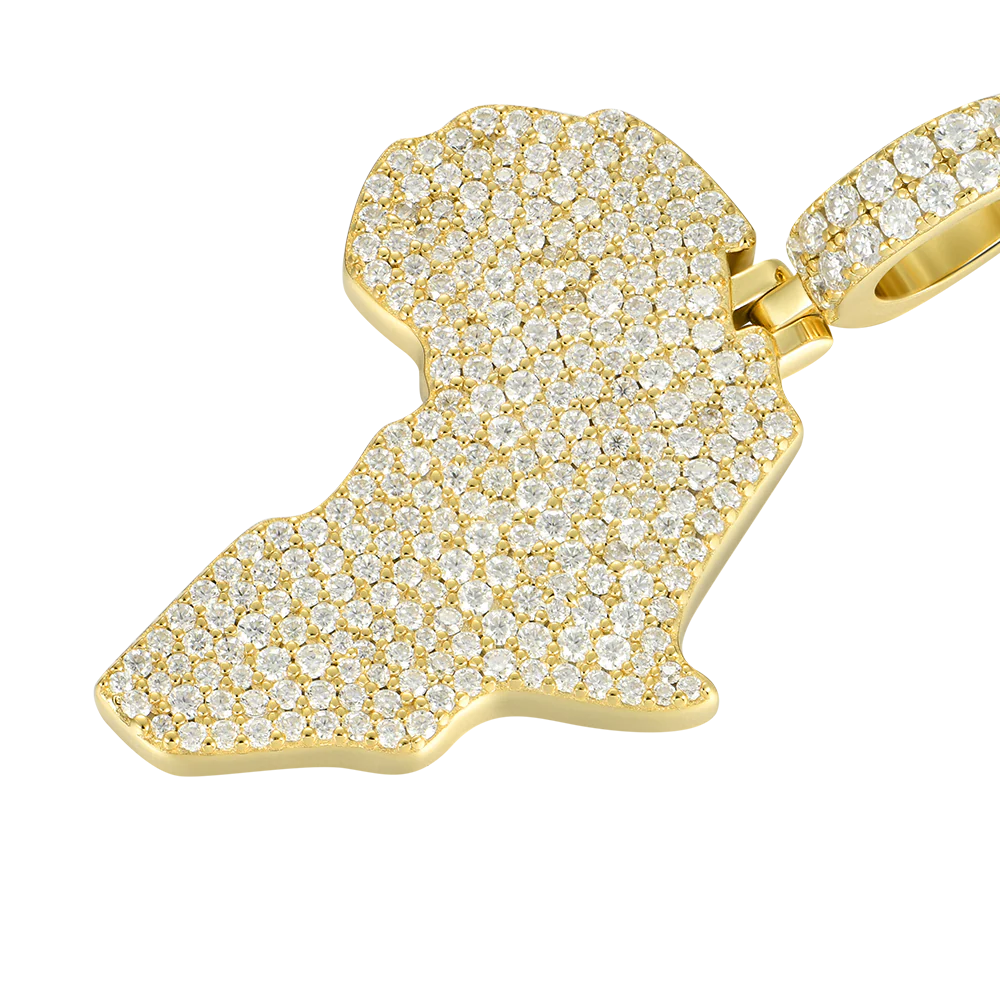 Moissanite Round Cut Map of Africa Pendant - Image 2