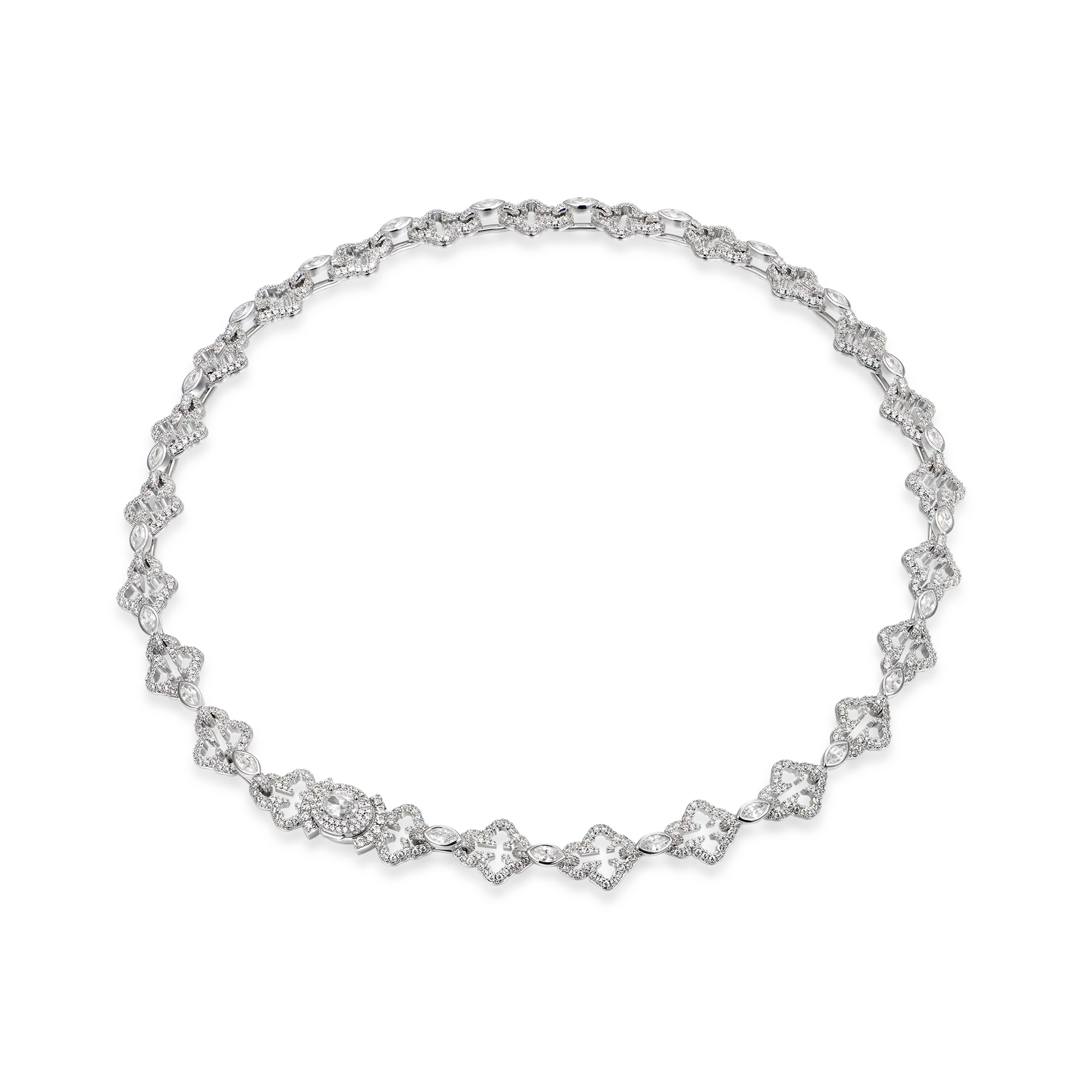Moissanite Marquise Cut Mix Bottoni Cross Link Chain - 12mm - Image 4