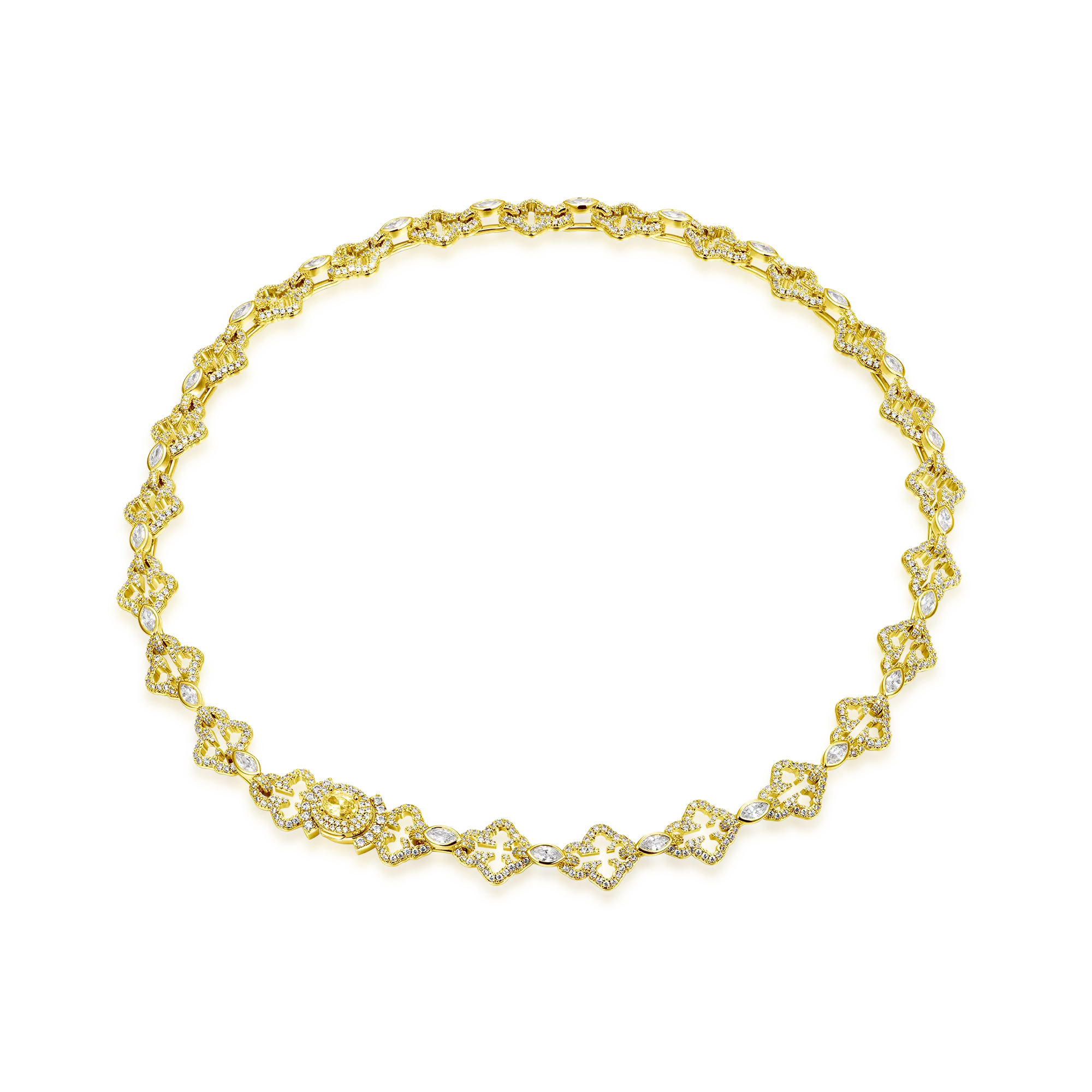 Moissanite Marquise Cut Mix Bottoni Cross Link Chain - 12mm - Image 8