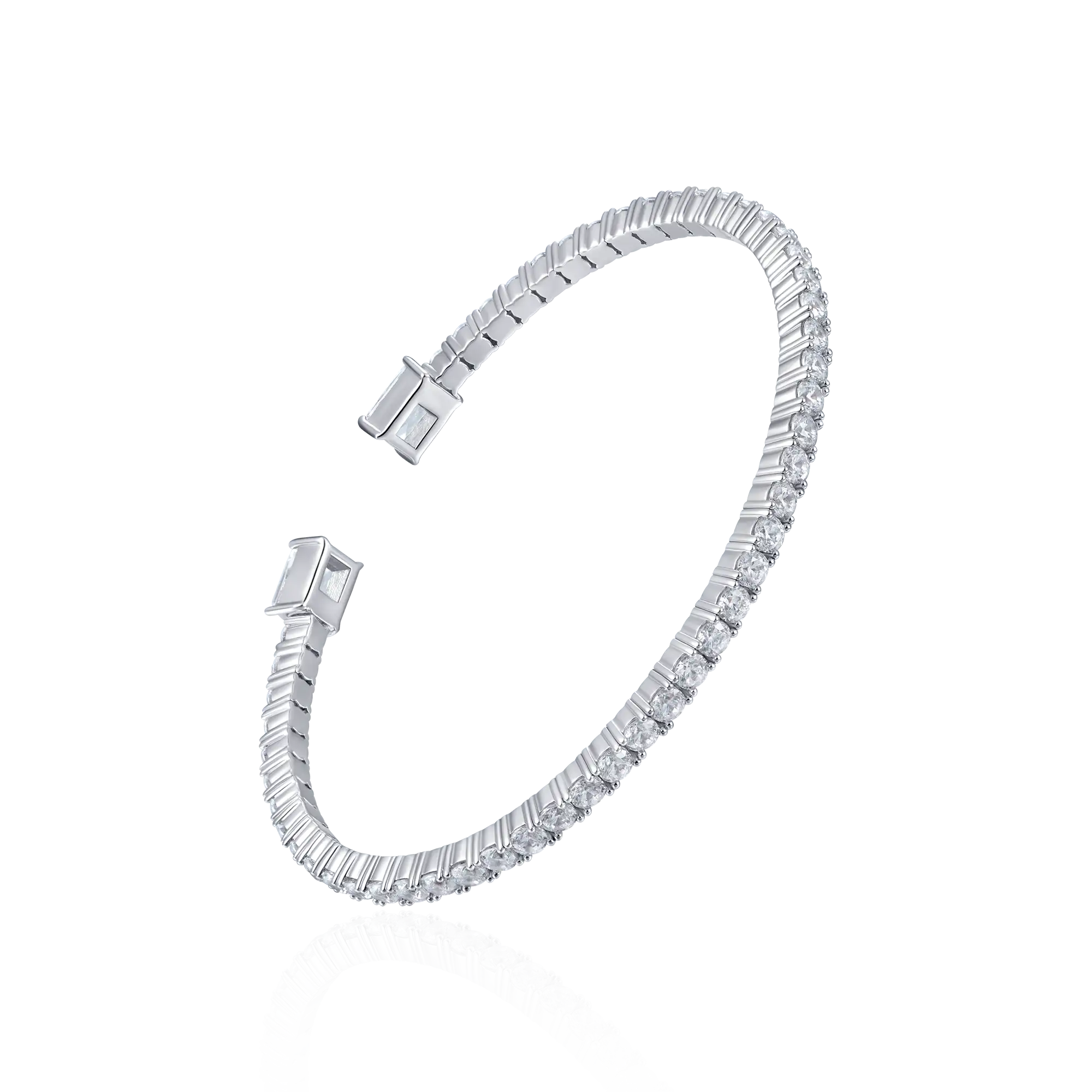 Moissanite Multiple Spring Tennis Bangle Bracelet - Image 11