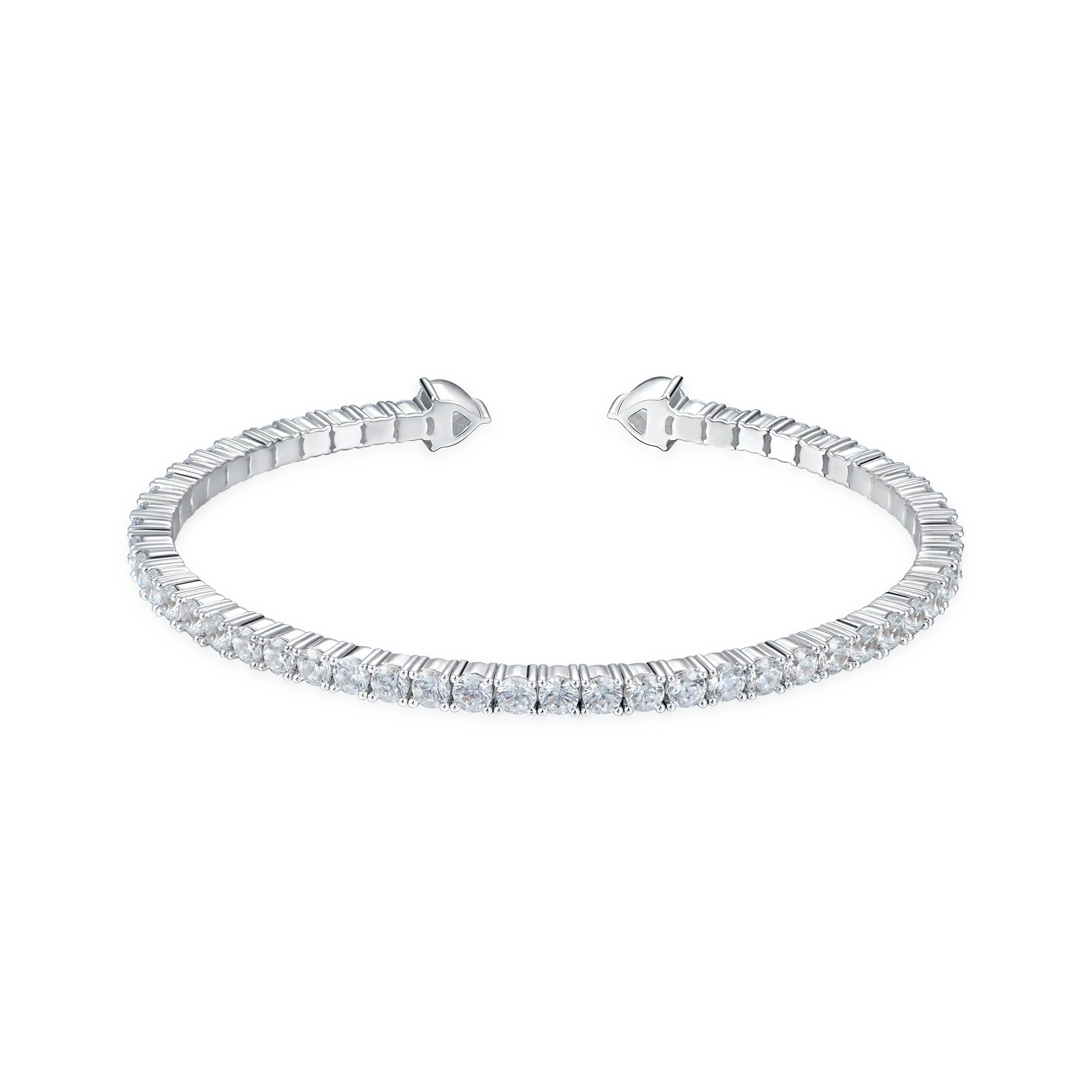 Moissanite Multiple Spring Tennis Bangle Bracelet - Image 4