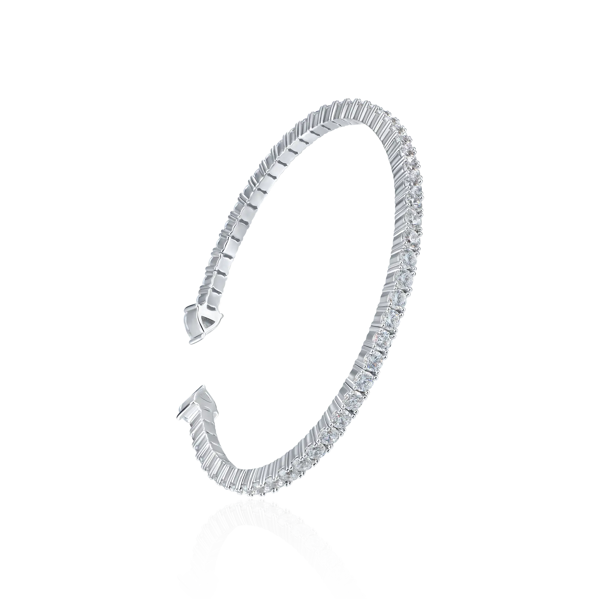 Moissanite Multiple Spring Tennis Bangle Bracelet - Image 5