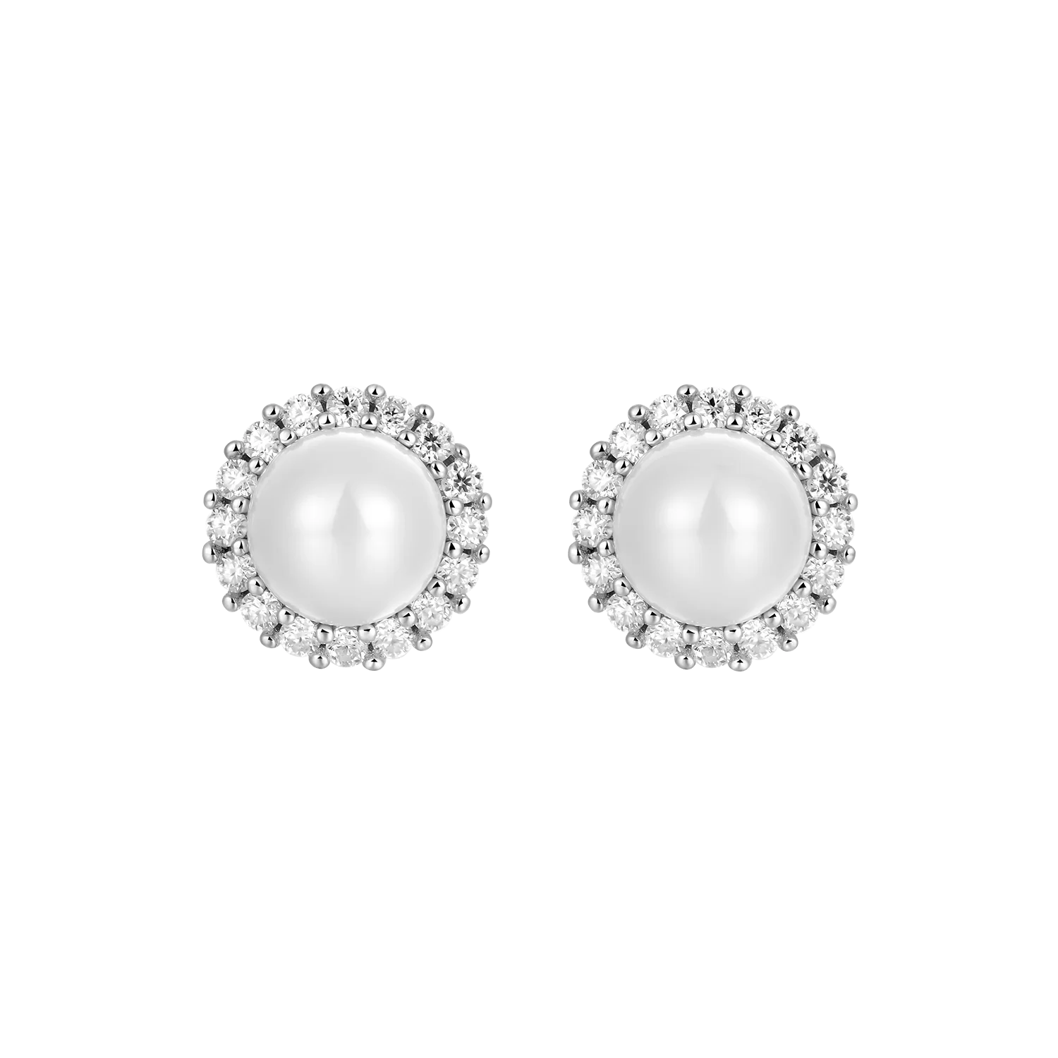 Single Moissanite Pearl Stud Earring - Image 6