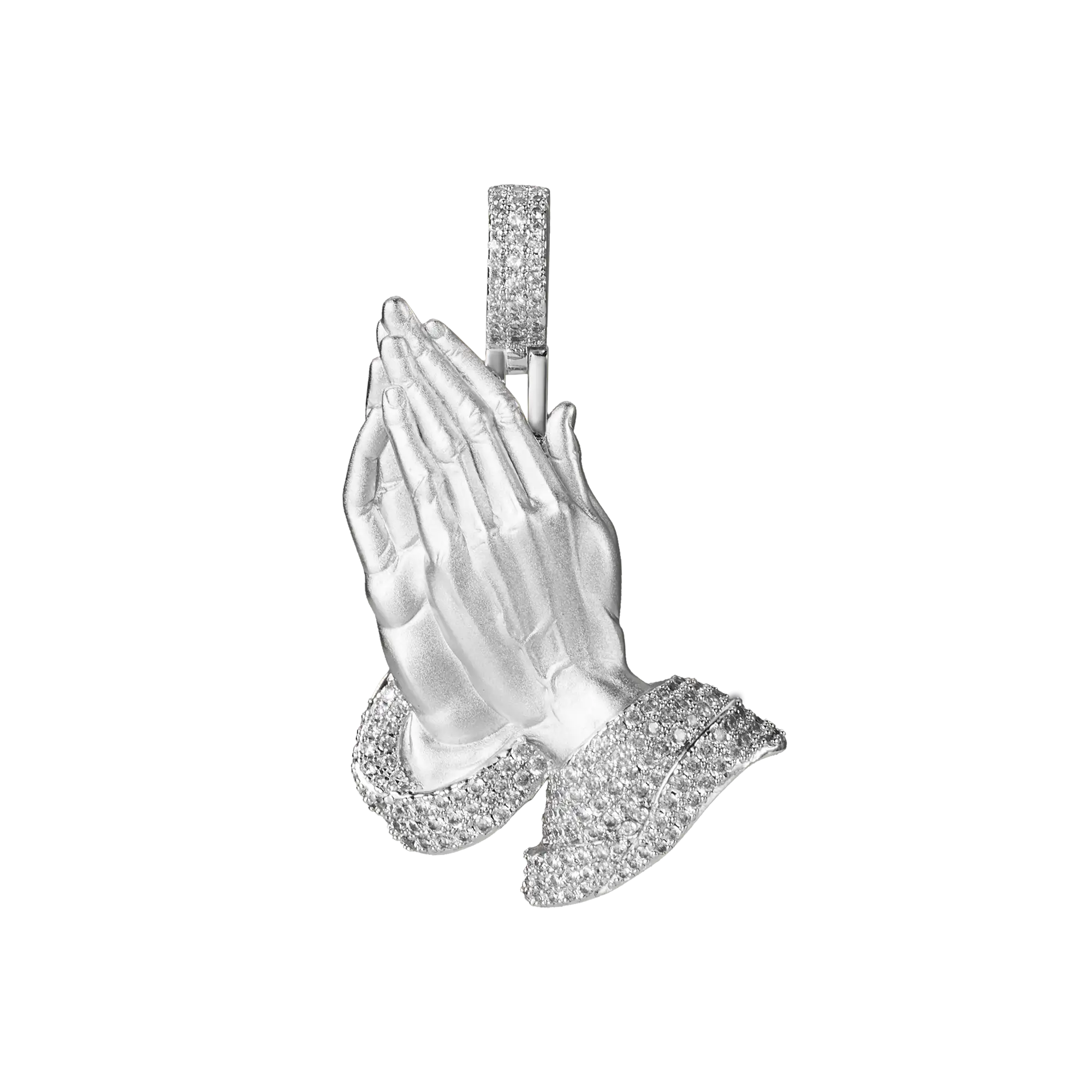 Moissanite Praying Hand Pendant - Image 12