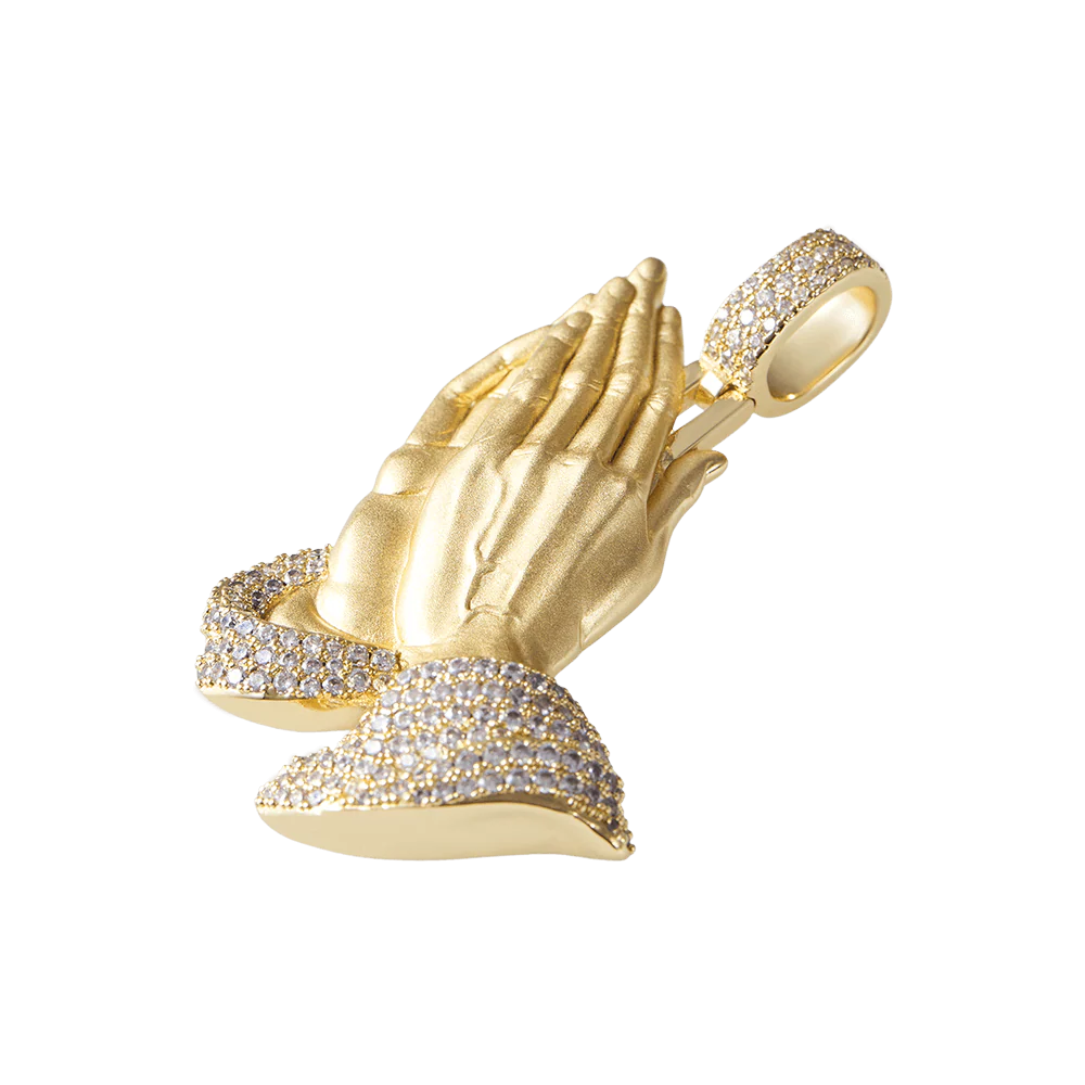 Moissanite Praying Hand Pendant - Image 7