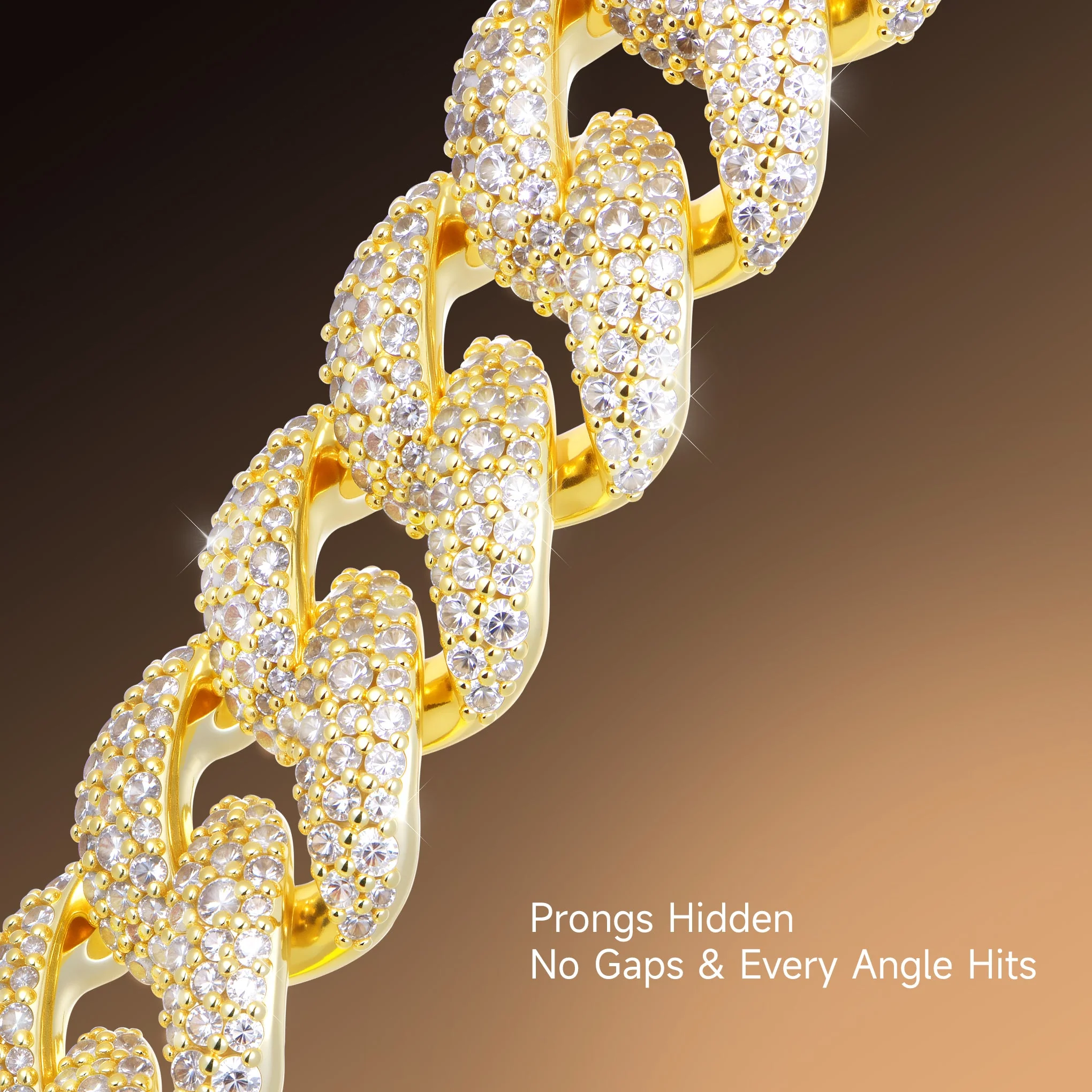 Moissanite Round Cut Cuban Link Bracelet - 12mm - Image 7