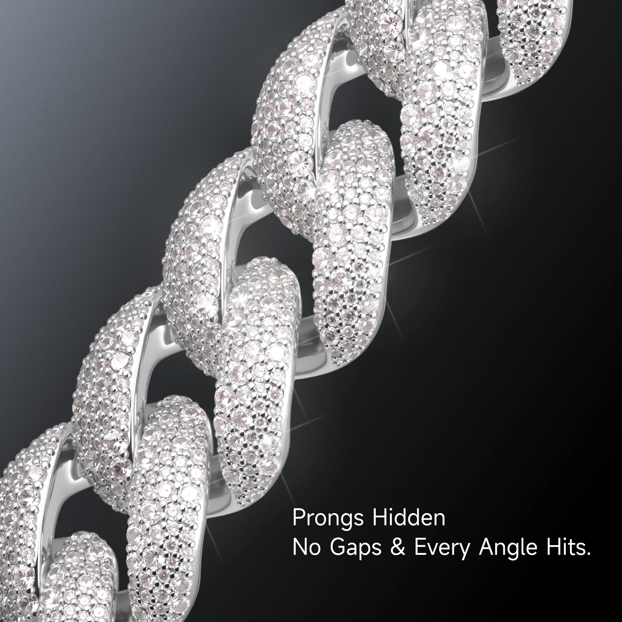 Moissanite Round Cut Cuban Link Chain - 19mm - Image 4