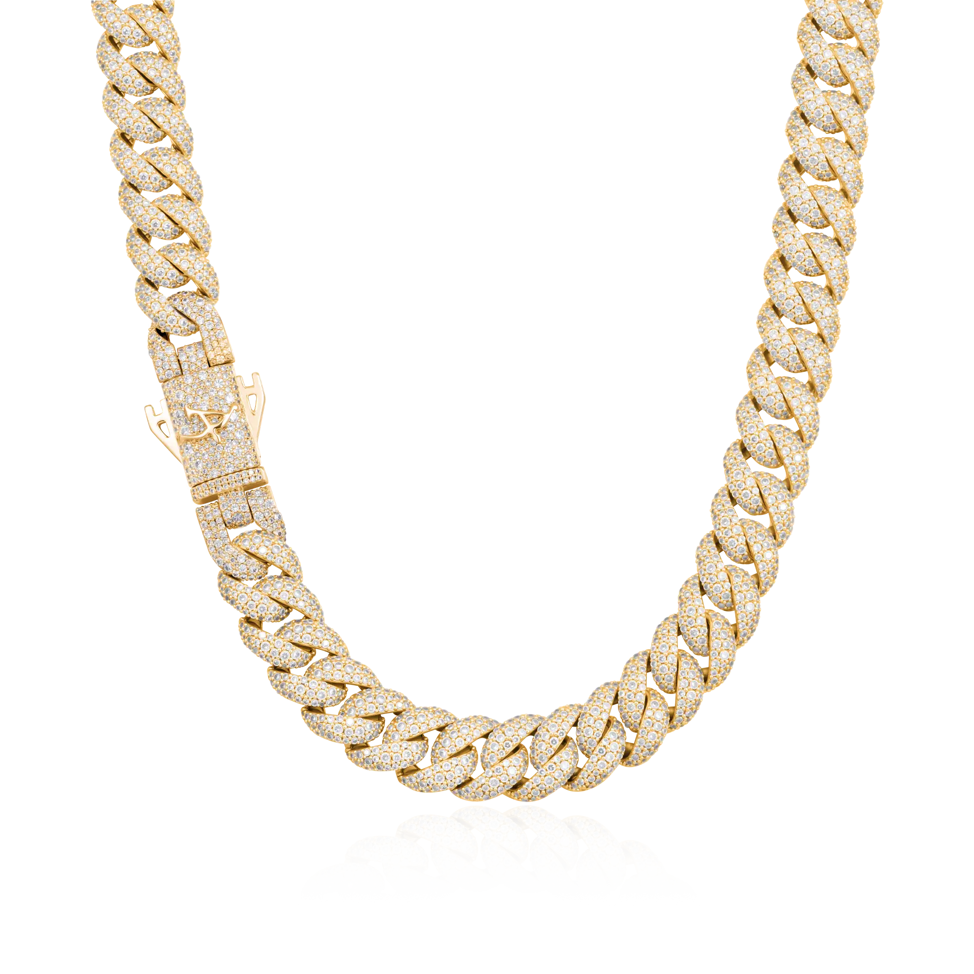 Moissanite Round Cut Cuban Link Chain - 12mm - Image 8