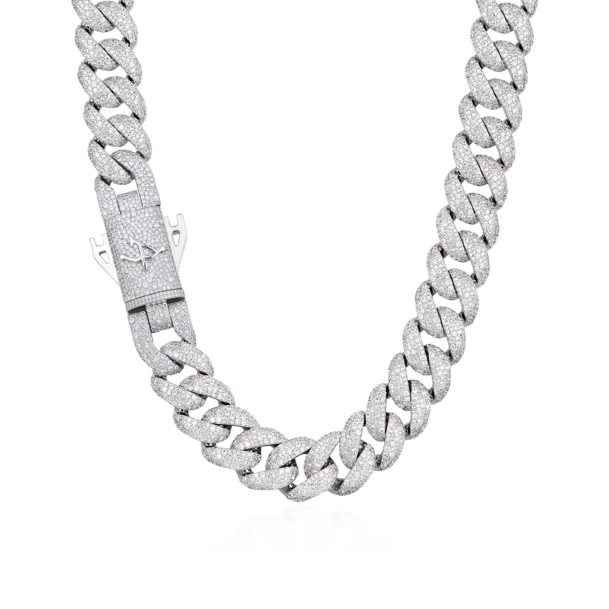 Moissanite Round Cut Cuban Link Chain - 19mm