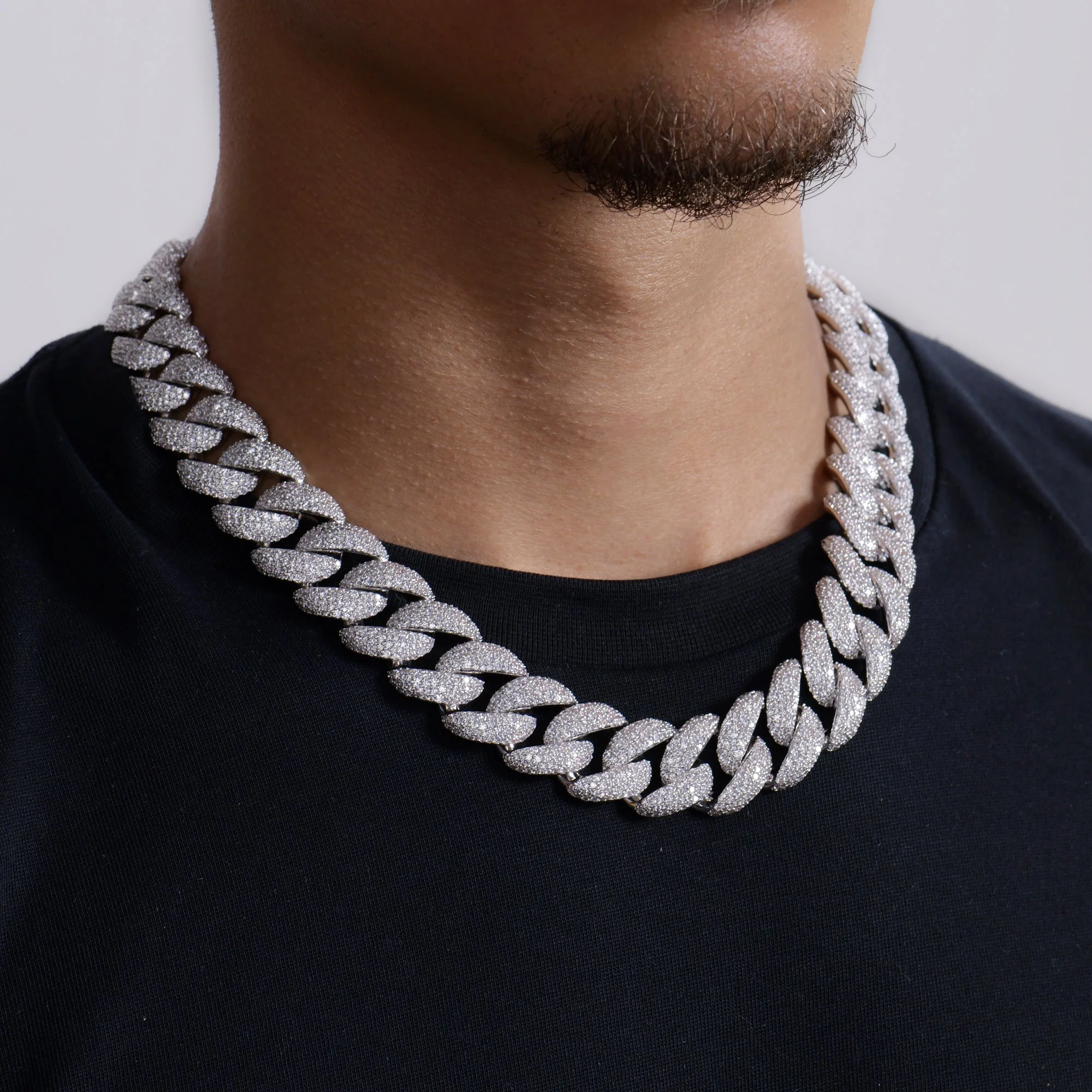 Moissanite Round Cut Cuban Link Chain - 19mm - Image 2