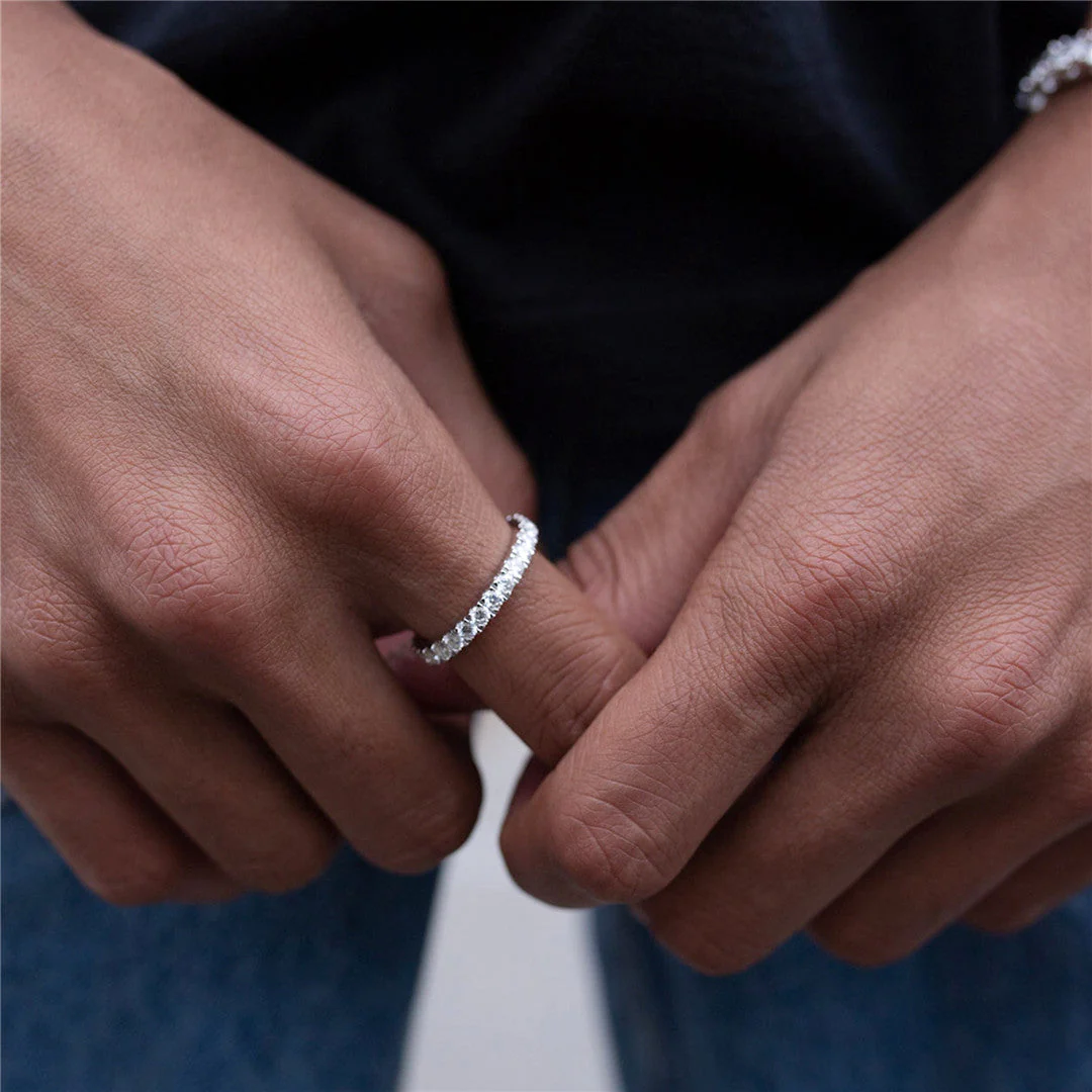 Moissanite Round Eternity Ring - Image 6