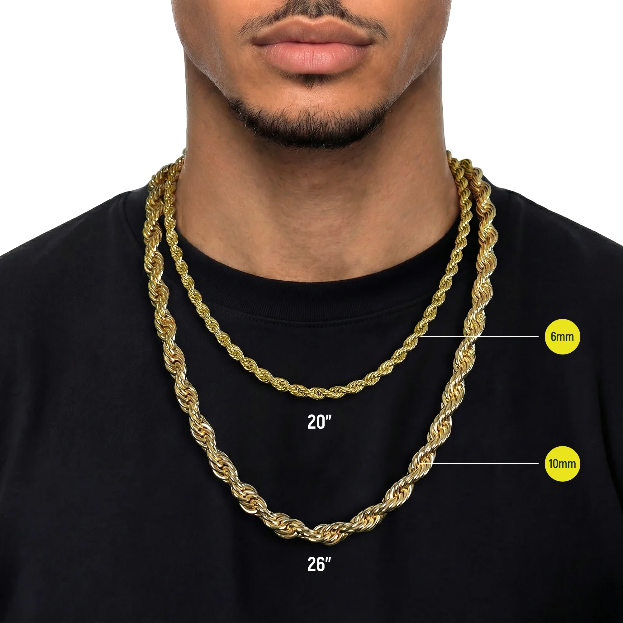 Rope Chain With Iced Clasp - 10mm - Image 3