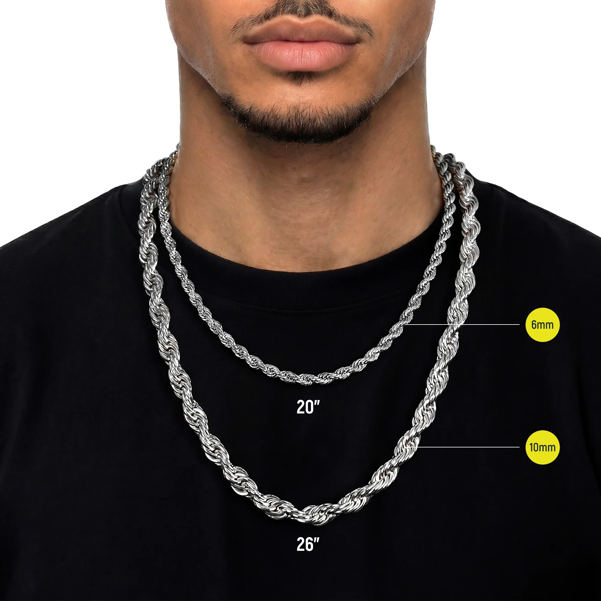 Rope Chain With Iced Clasp - 10mm - Image 8