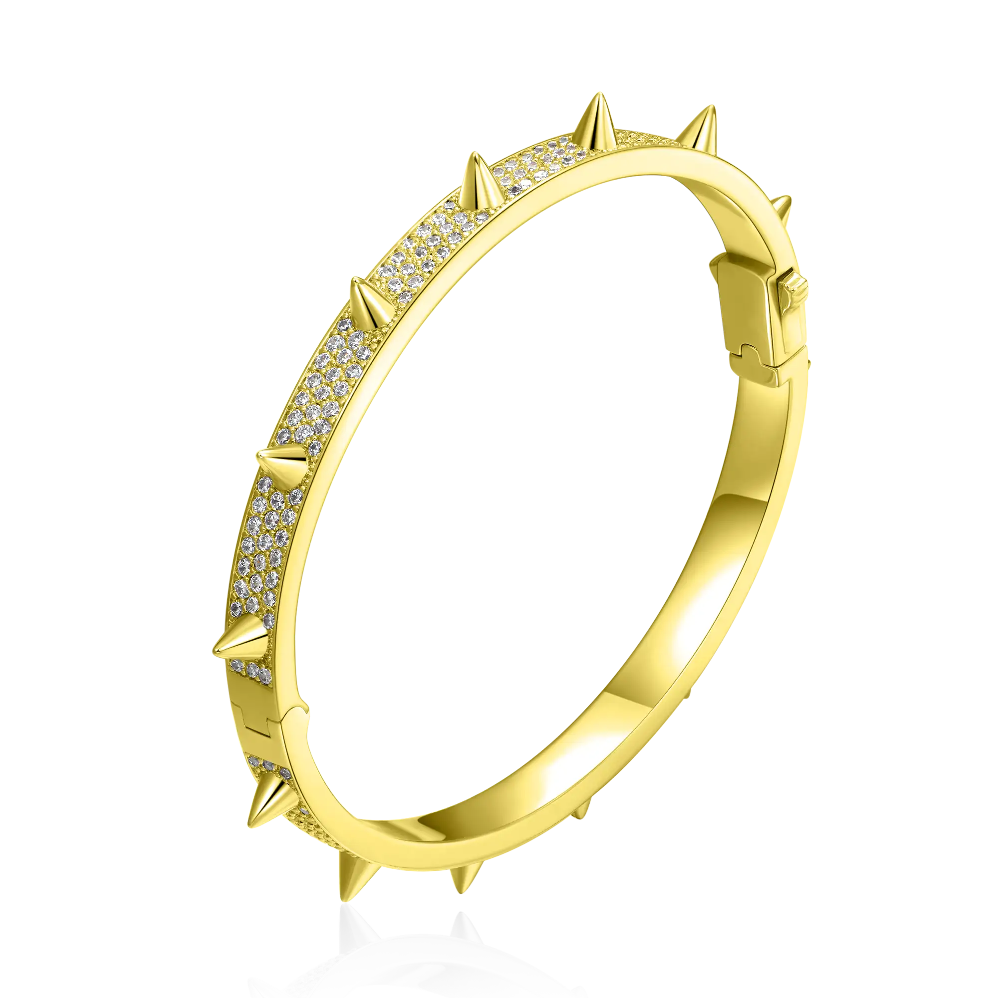Moissanite Spike Bangle Bracelet - 7mm