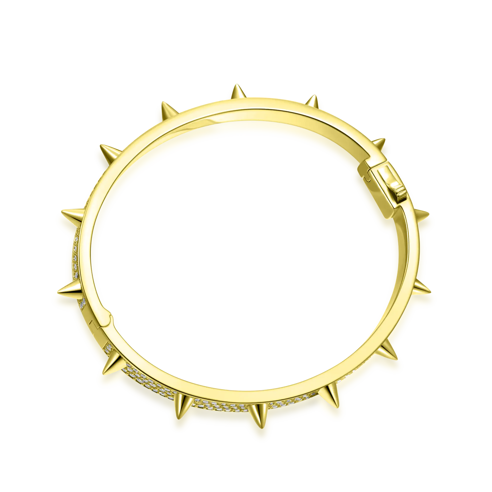 Moissanite Spike Bangle Bracelet - 7mm - Image 3