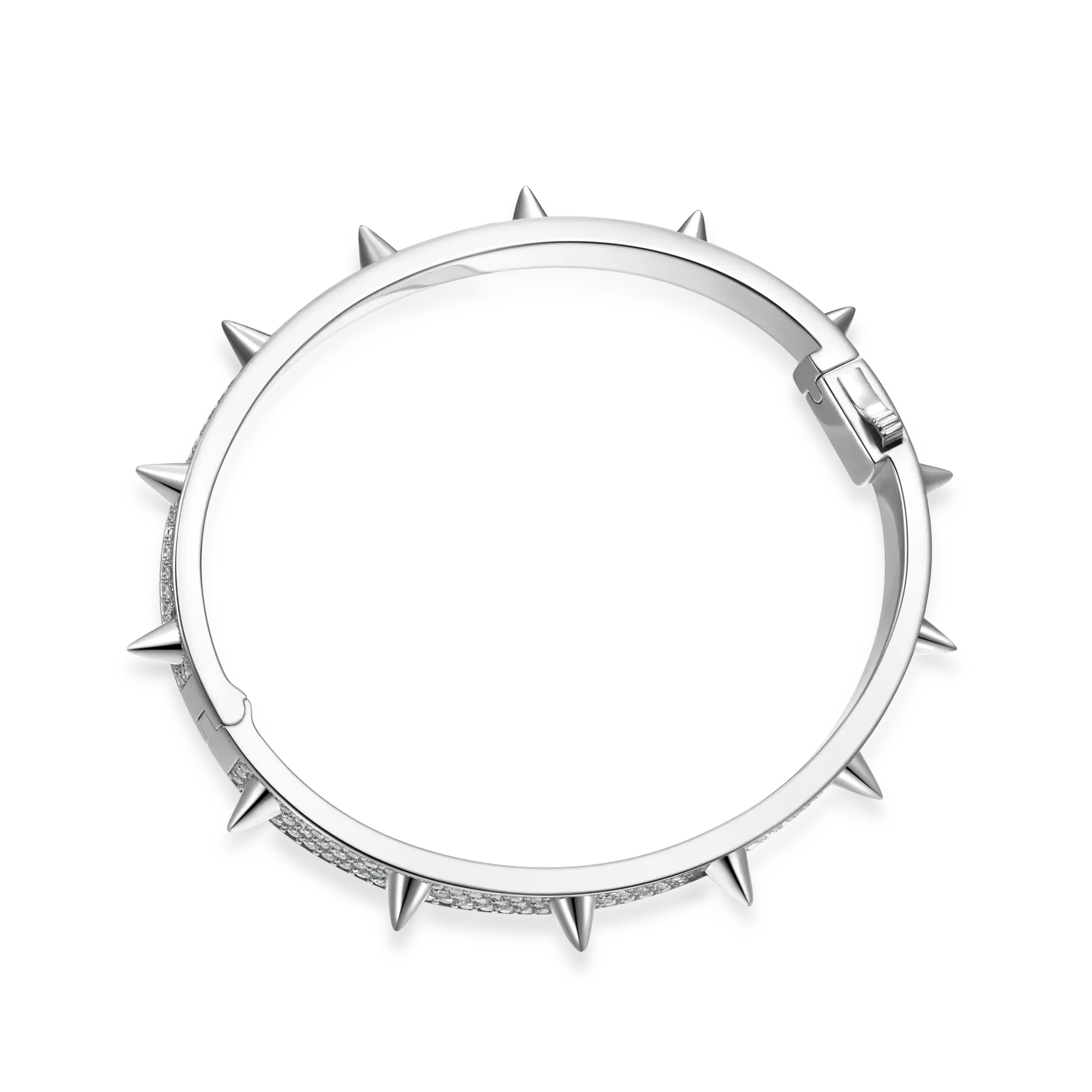 Moissanite Spike Bangle Bracelet - 7mm - Image 7