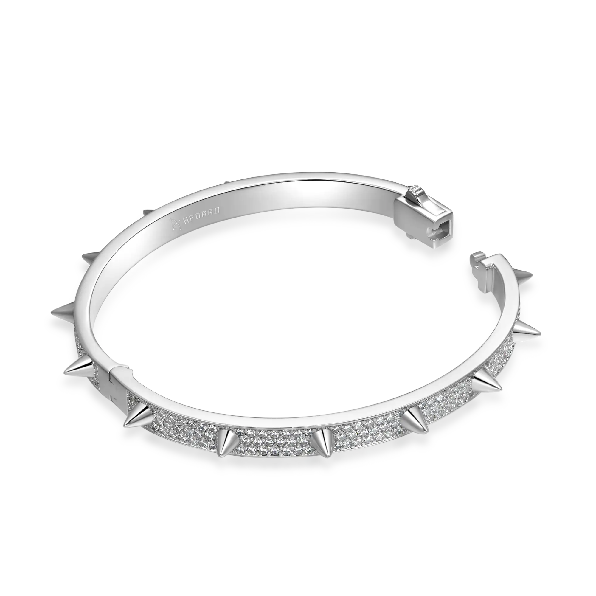 Moissanite Spike Bangle Bracelet - 7mm - Image 8