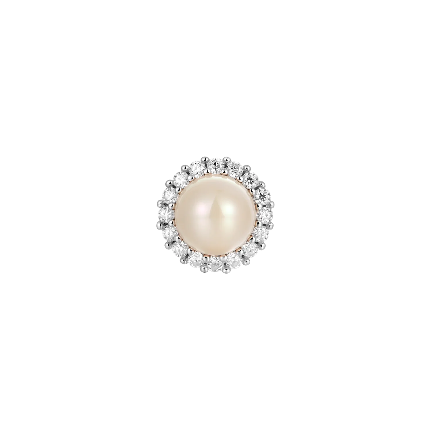 Moissanite Pearl Stud Earrings - Pair - Image 12