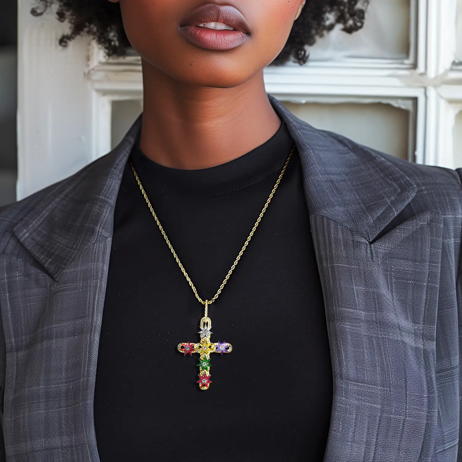 Lily Infinity Cross Pendant - Image 10