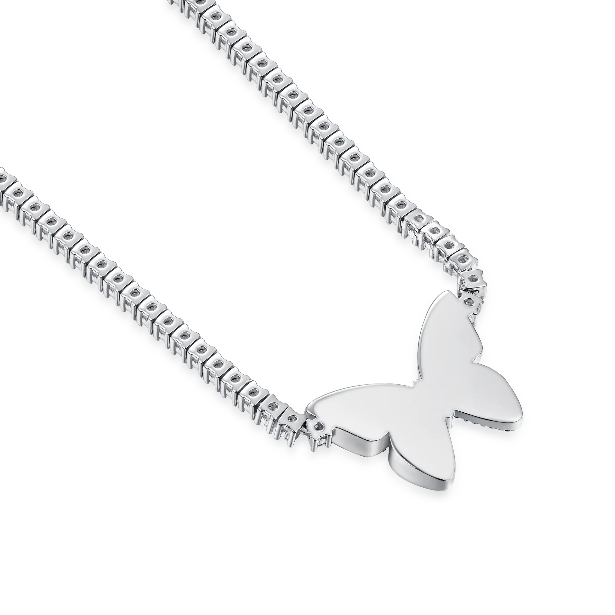 Vivid Opal Butterfly Tennis Necklace - 3mm - Image 4