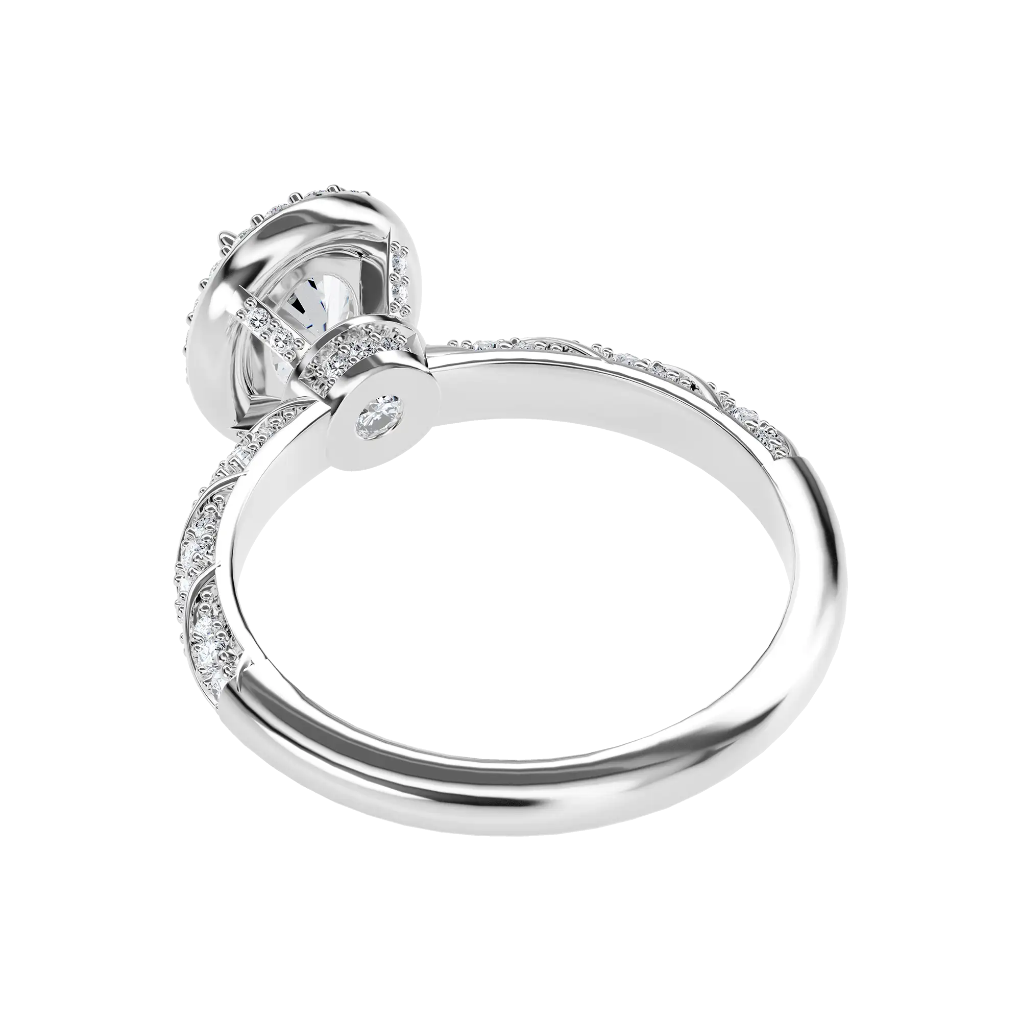 Oval Cut Halo Diamond Rope Engagement Ring - Image 6