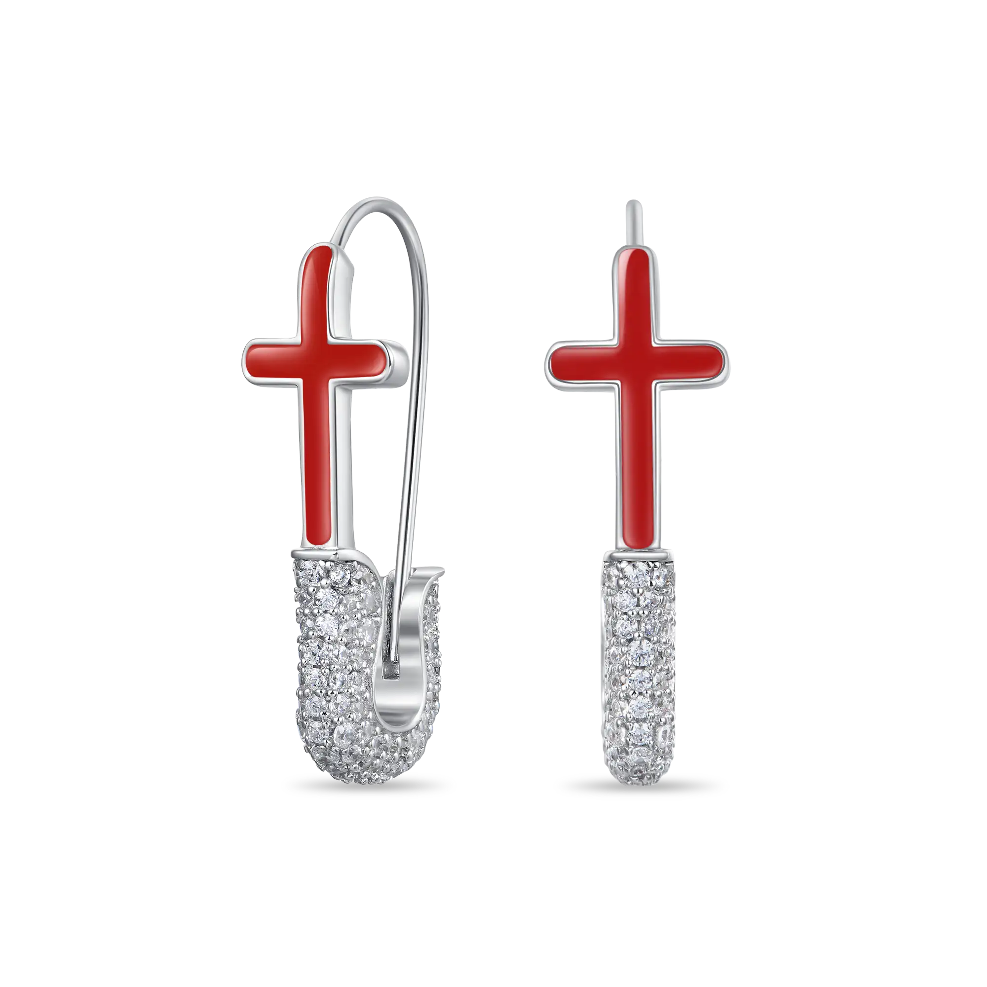 S925 Pin Cross Hoop Earring - Image 11