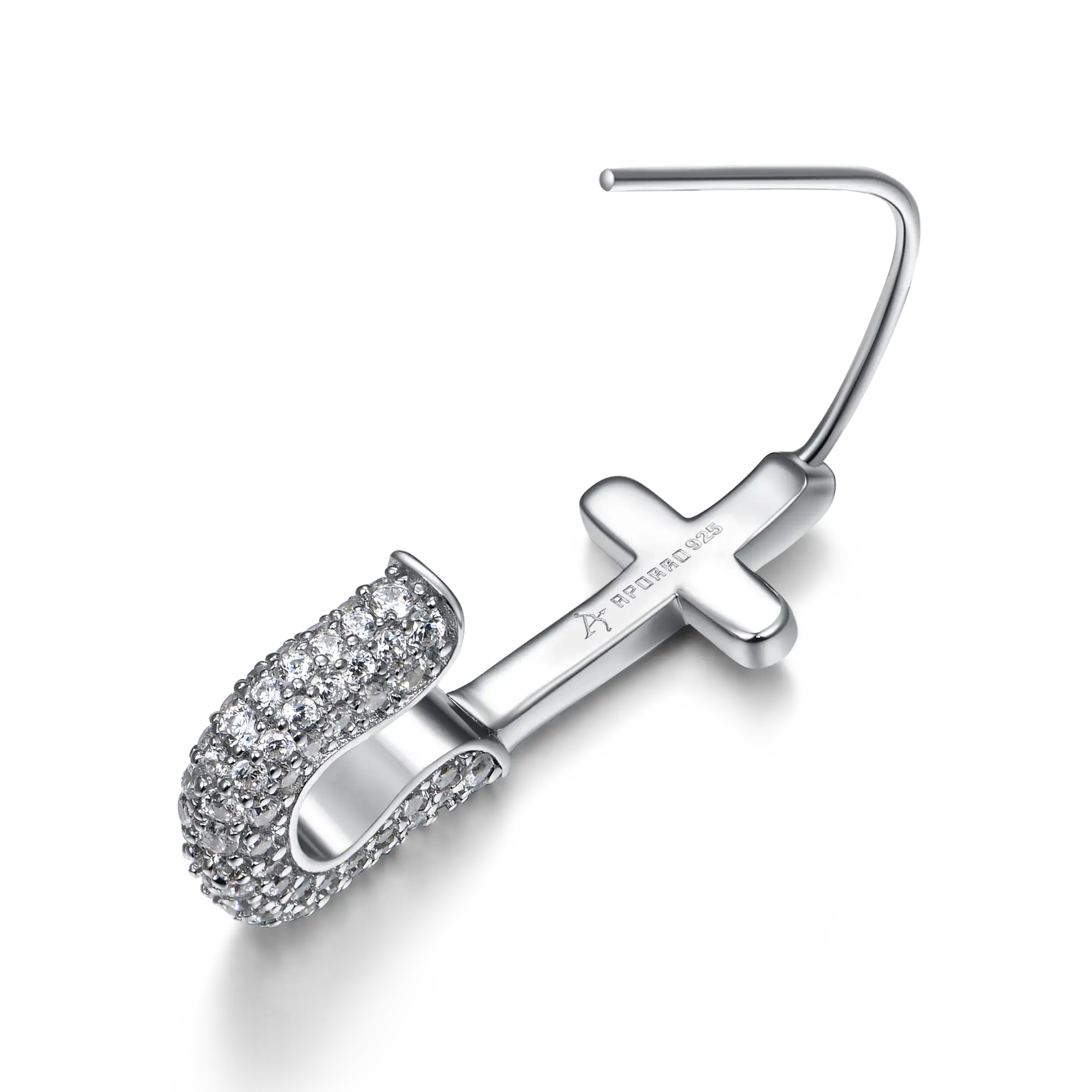 S925 Pin Cross Hoop Earring - Image 15